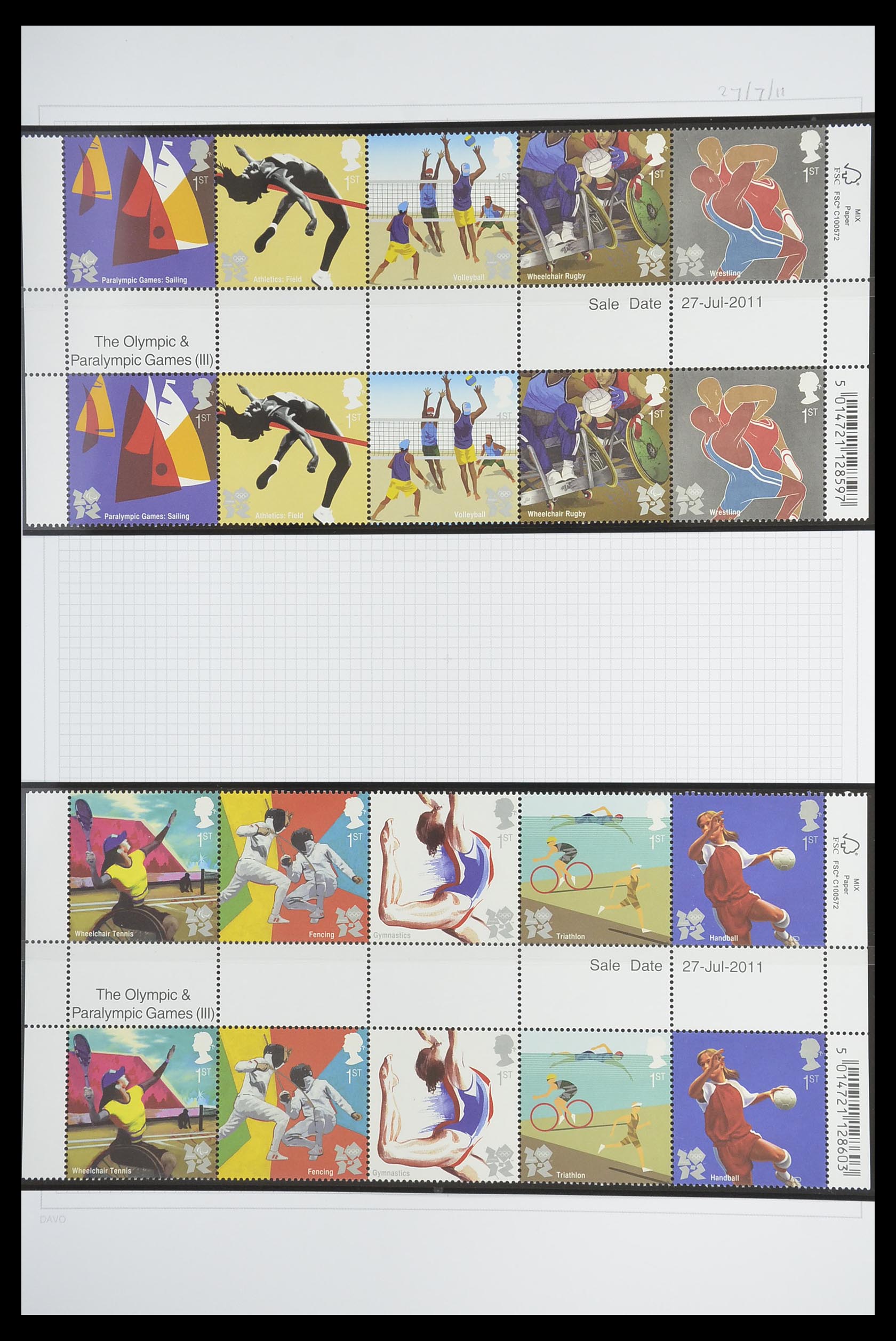 33681 357 - Stamp collection 33681 Great Britain gutterpairs 1972-2014.