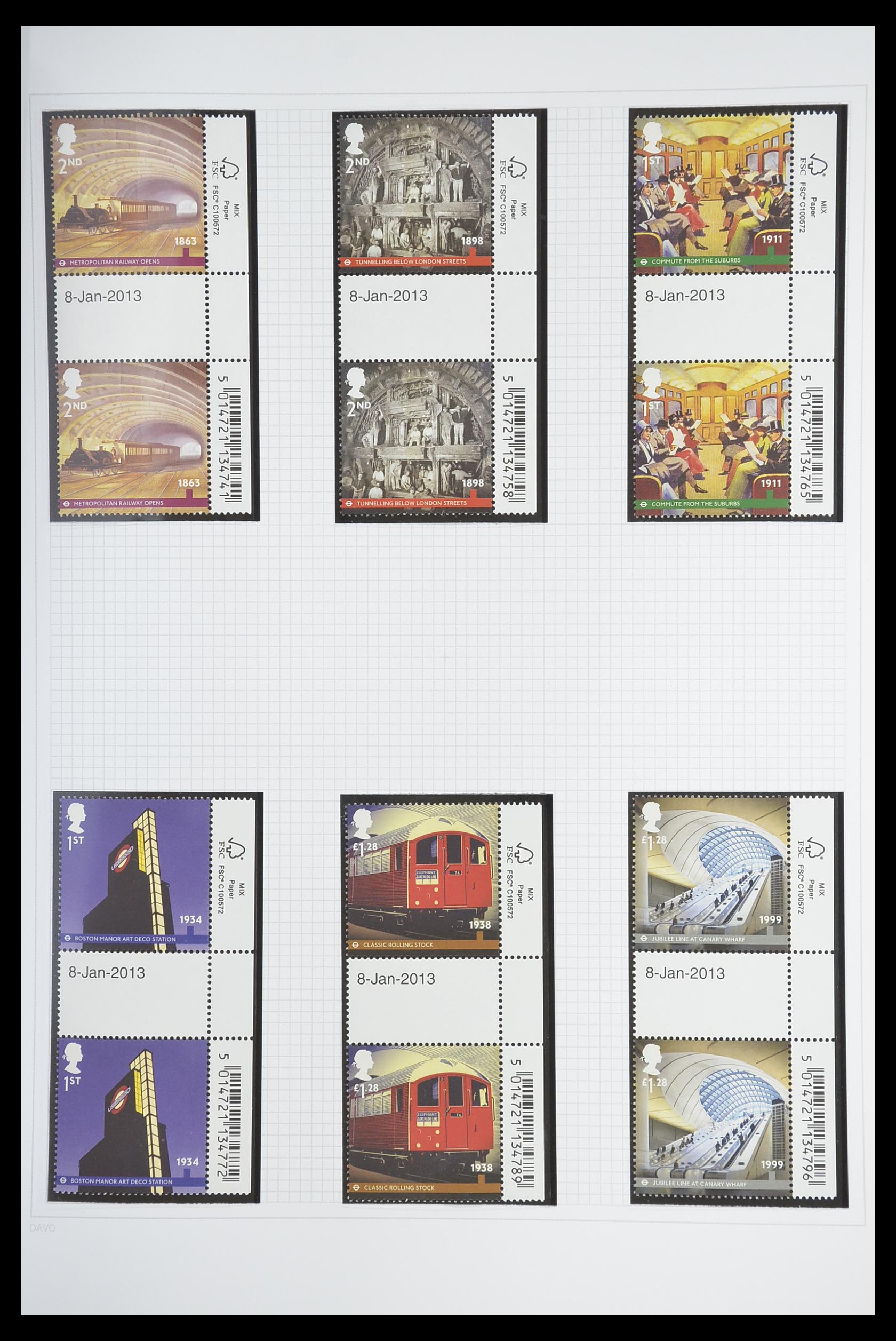 33681 371 - Postzegelverzameling 33681 Engeland brugparen 1972-2014.