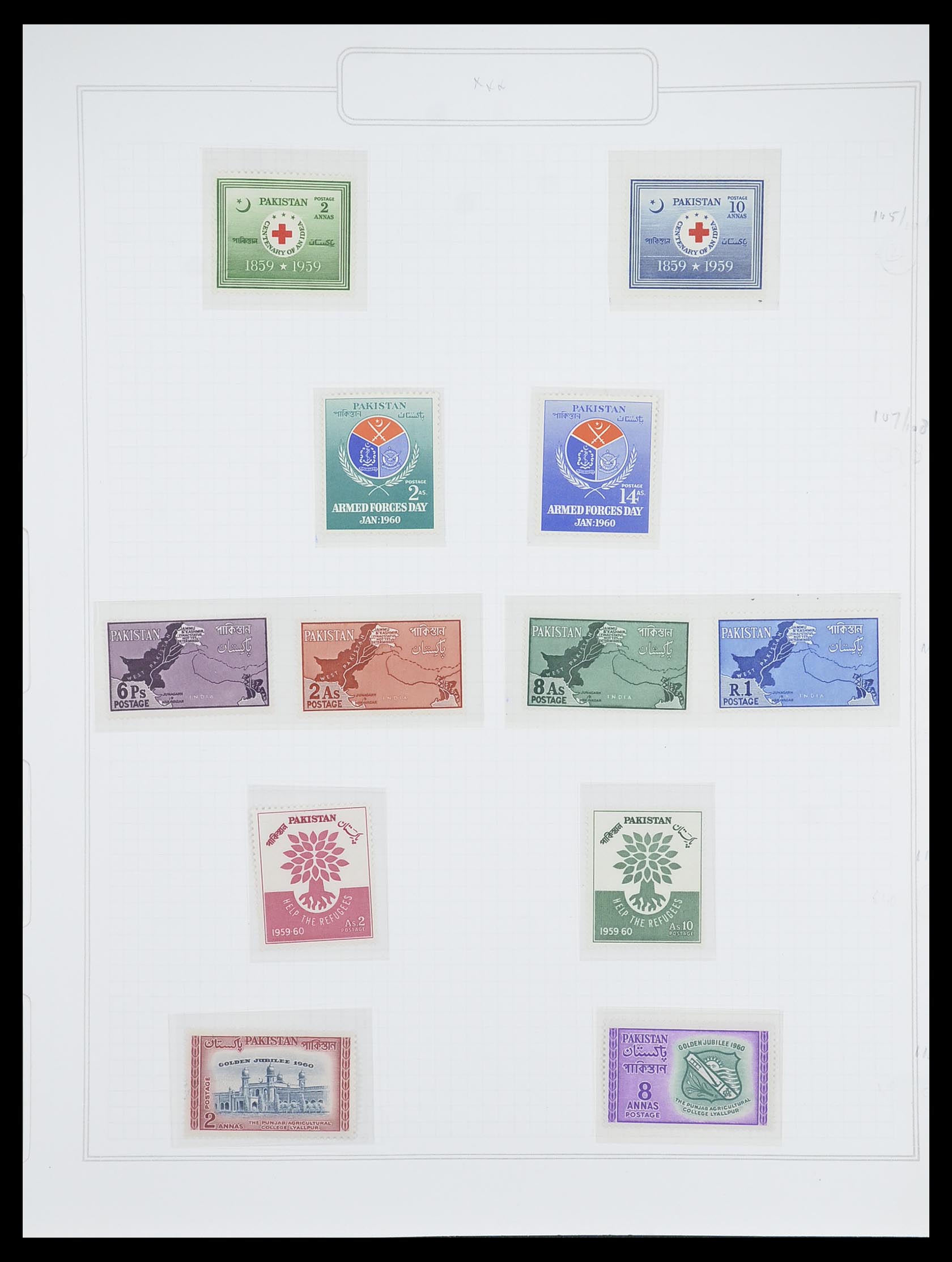 33682 054 - Postzegelverzameling 33682 Engelse koloniën in Azië 1937-1974.