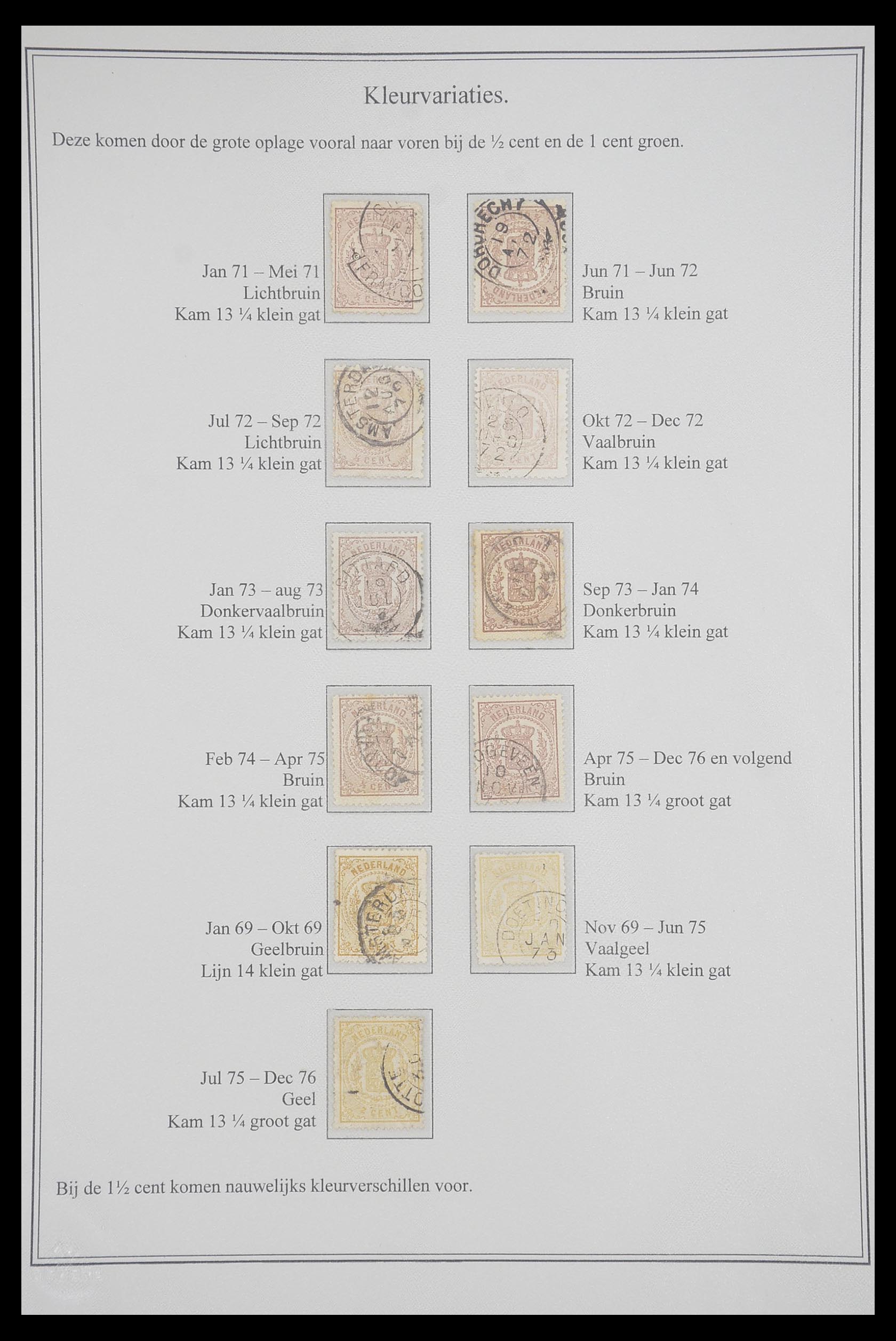 33692 005 - Postzegelverzameling 33692 Nederland emissie 1869-1871.
