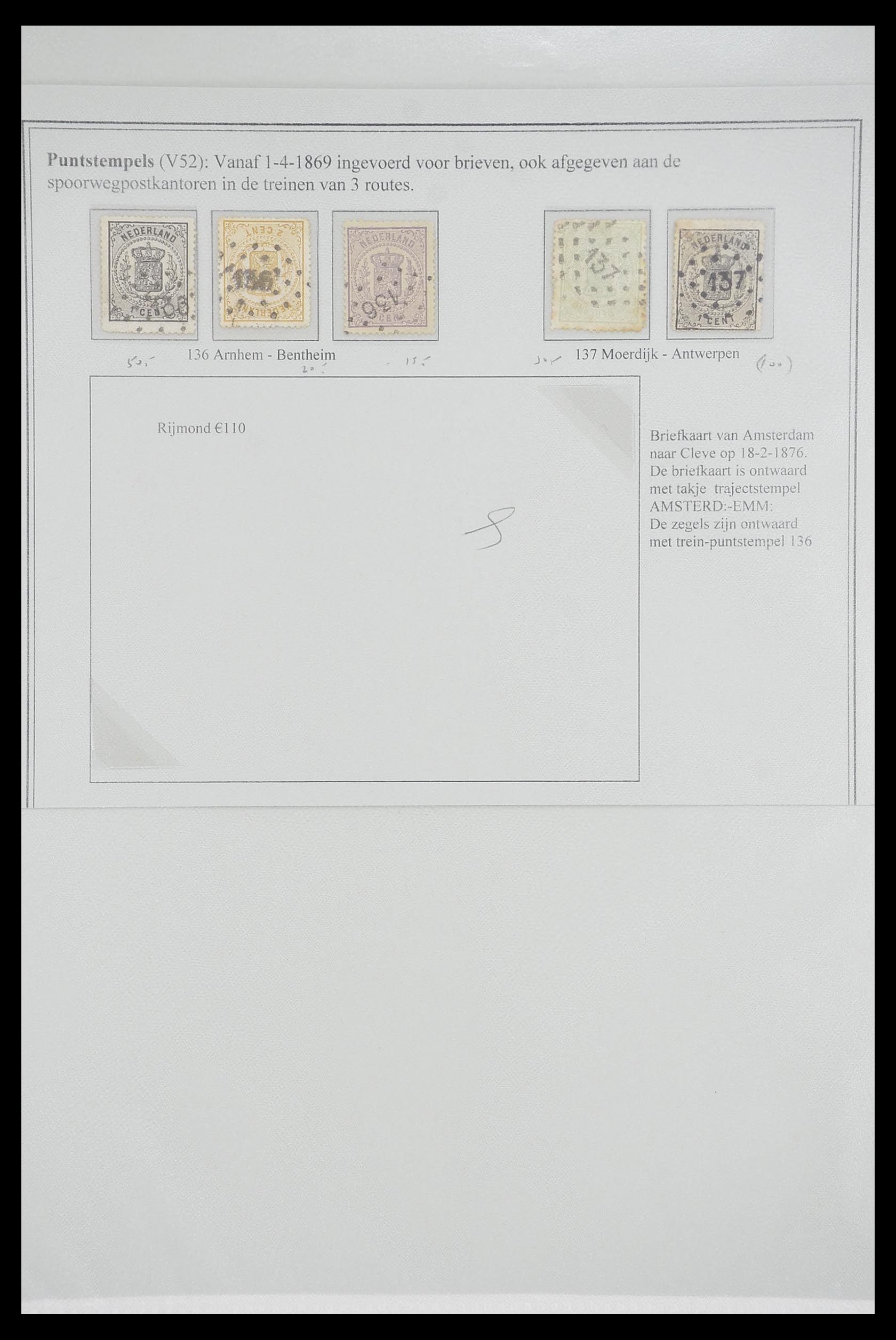 33692 012 - Postzegelverzameling 33692 Nederland emissie 1869-1871.