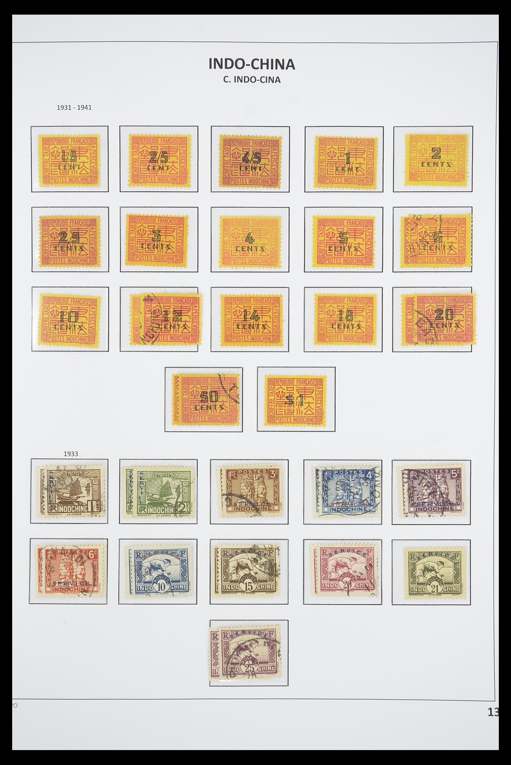 33695 014 - Postzegelverzameling 33695 Indochina 1876-1946.