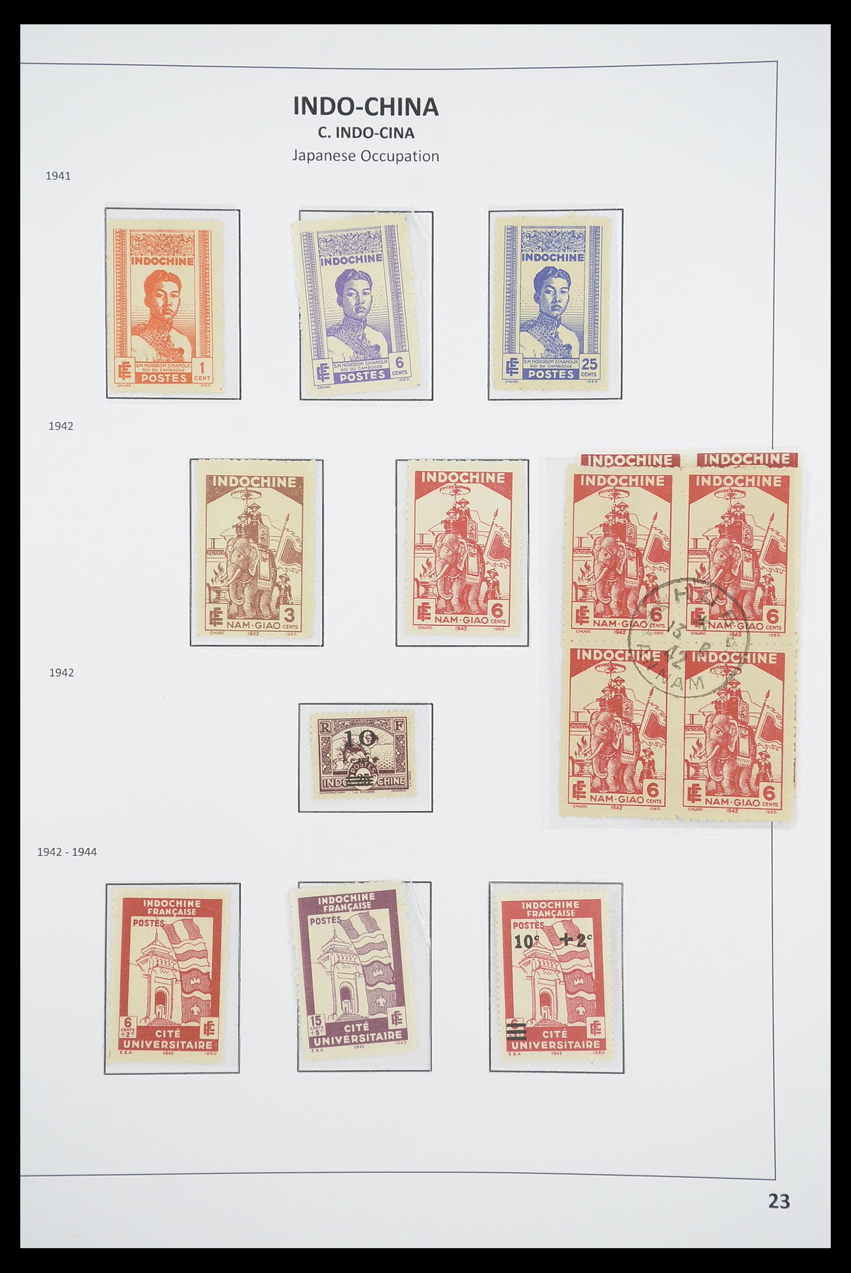 33695 027 - Postzegelverzameling 33695 Indochina 1876-1946.