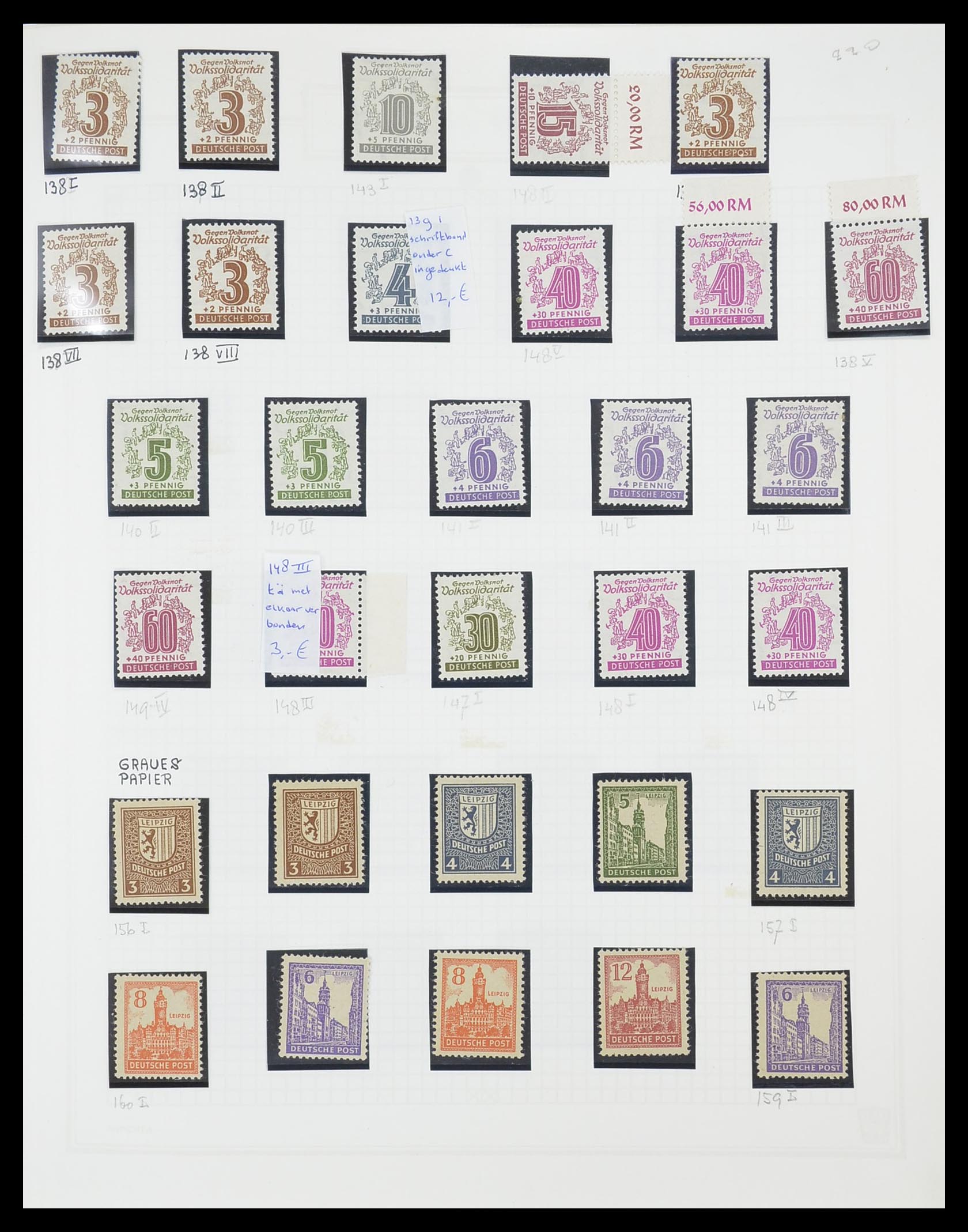 33698 035 - Postzegelverzameling 33698 Sovjet Zone 1945-1948.