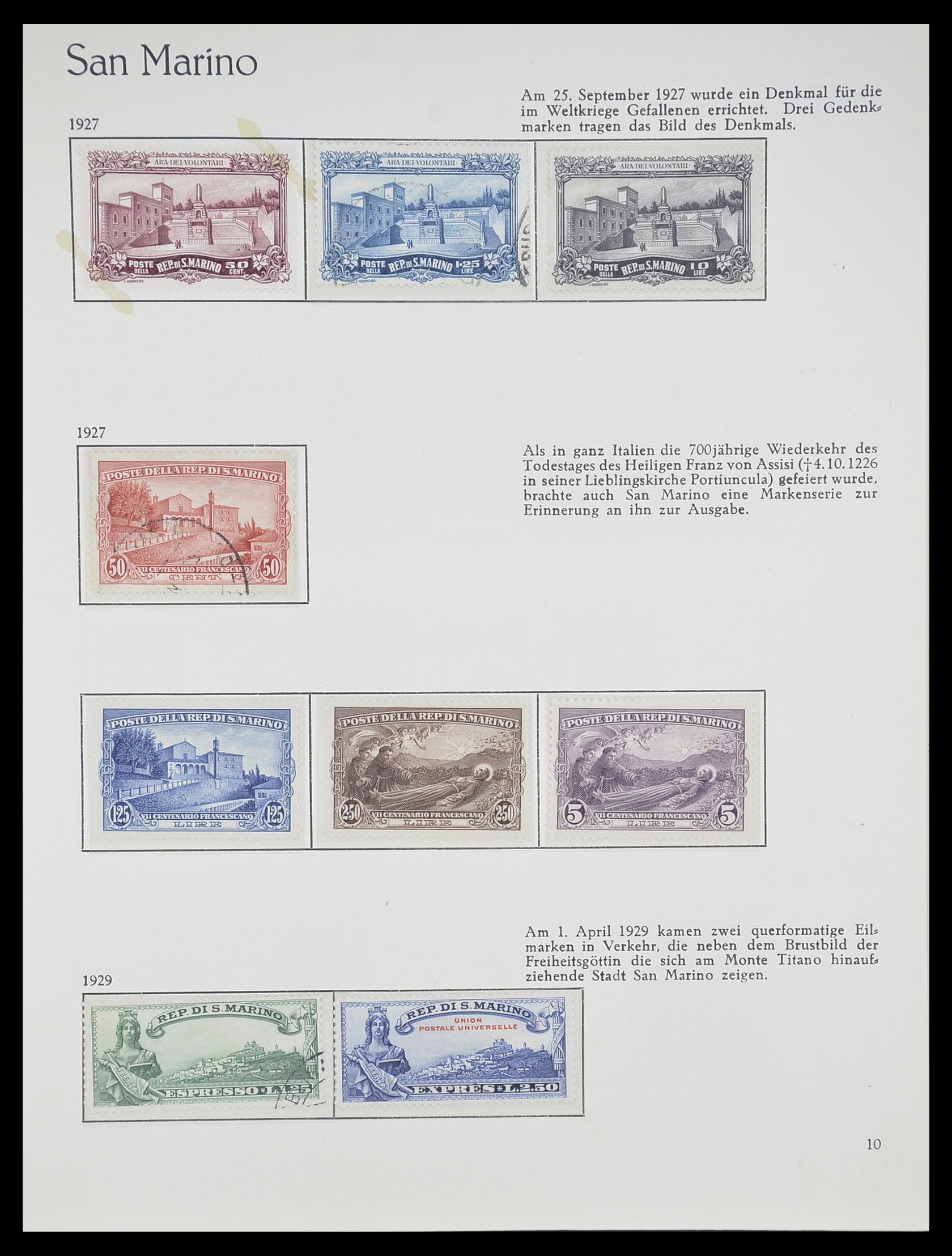 33701 010 - Postzegelverzameling 33701 San Marino 1877-1962.