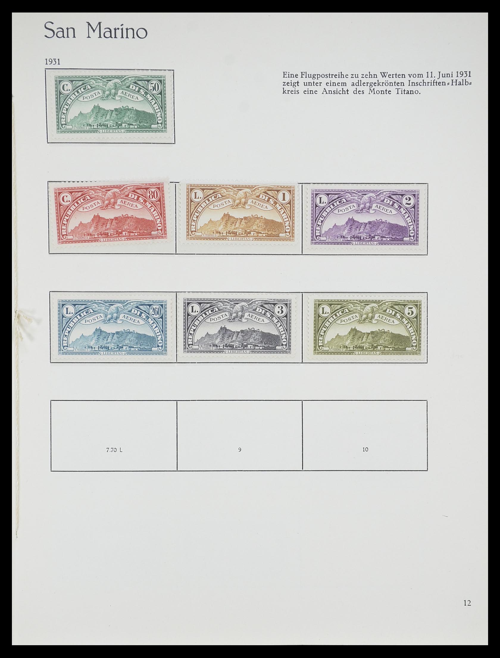 33701 012 - Postzegelverzameling 33701 San Marino 1877-1962.