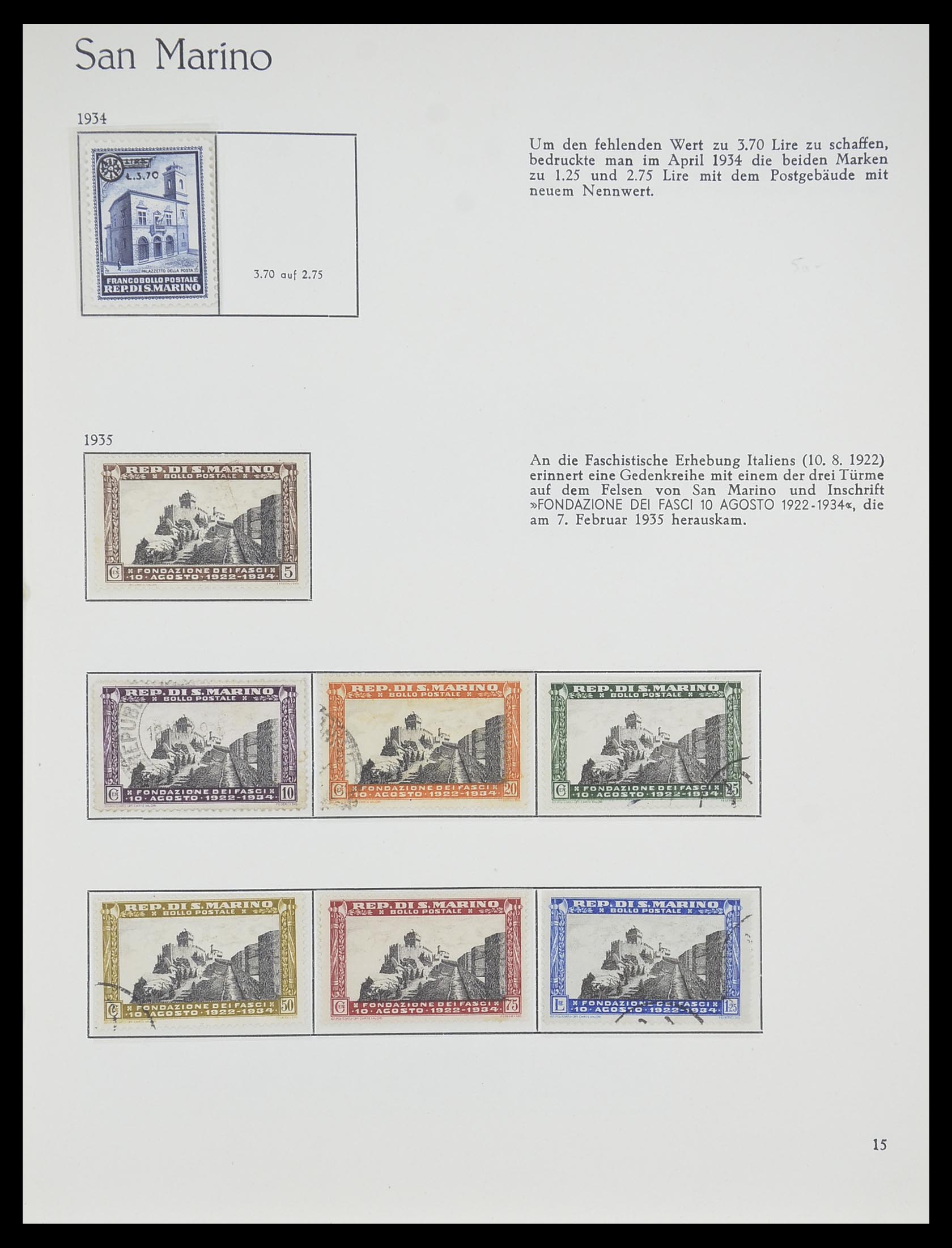 33701 015 - Postzegelverzameling 33701 San Marino 1877-1962.