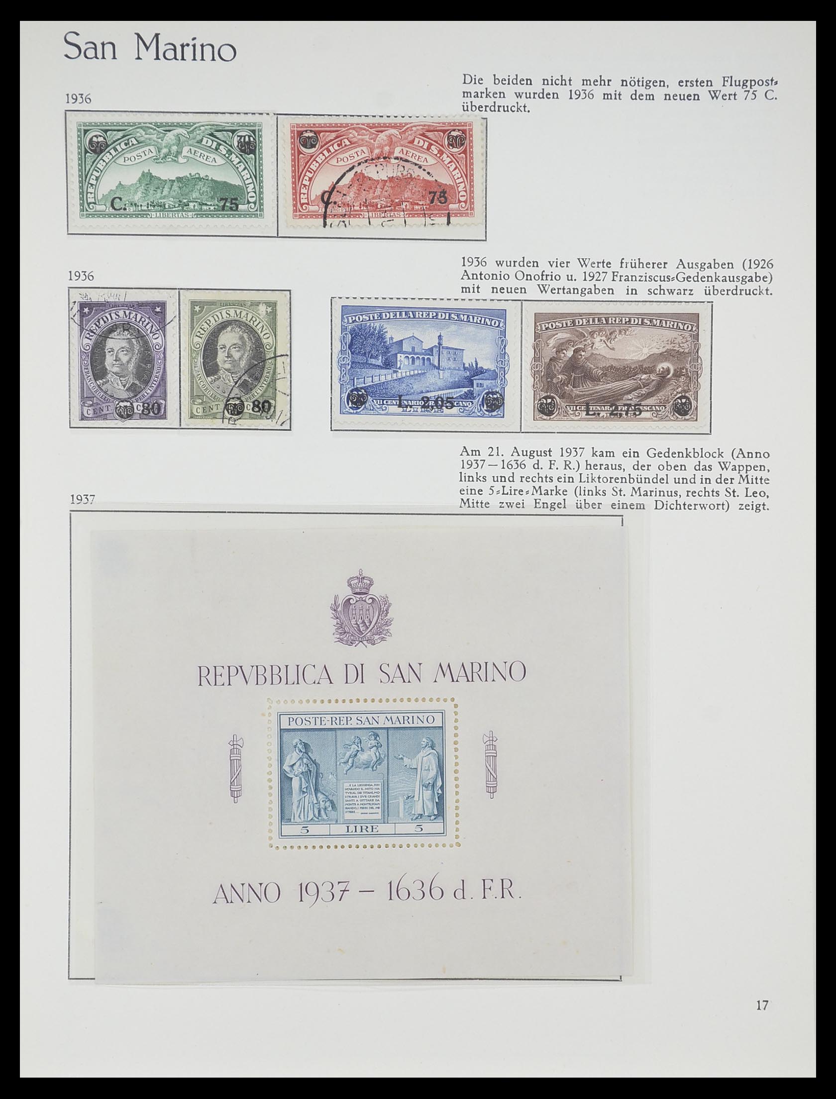 33701 017 - Stamp collection 33701 San Marino 1877-1962.