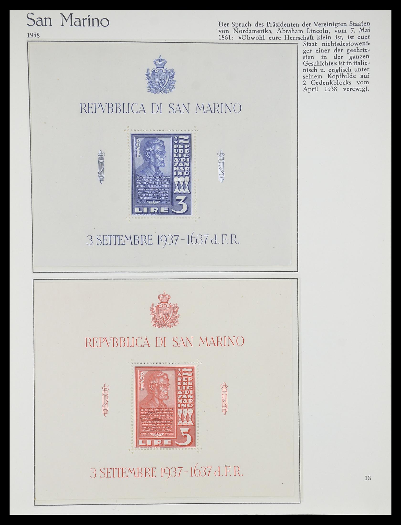 33701 018 - Postzegelverzameling 33701 San Marino 1877-1962.