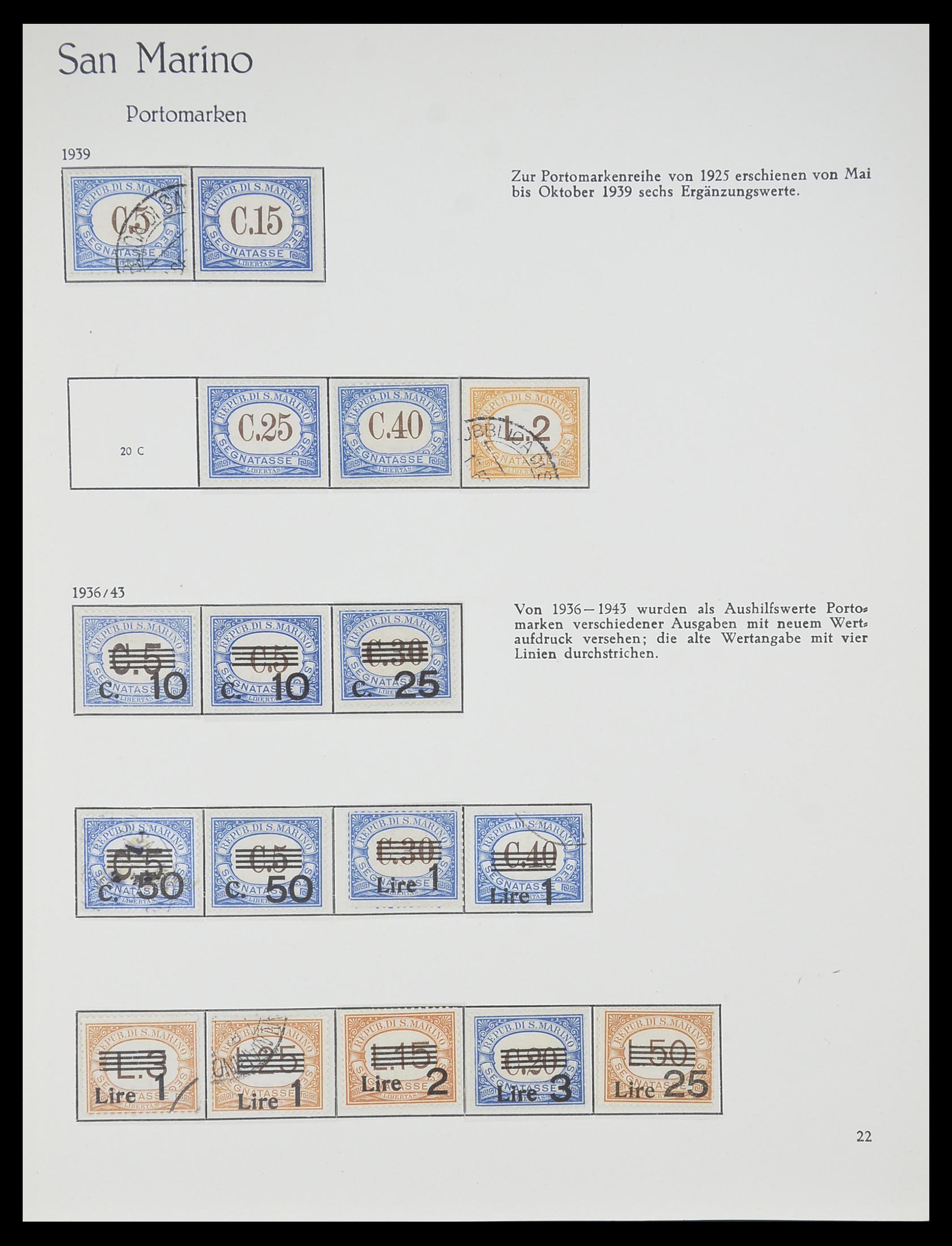 33701 022 - Postzegelverzameling 33701 San Marino 1877-1962.