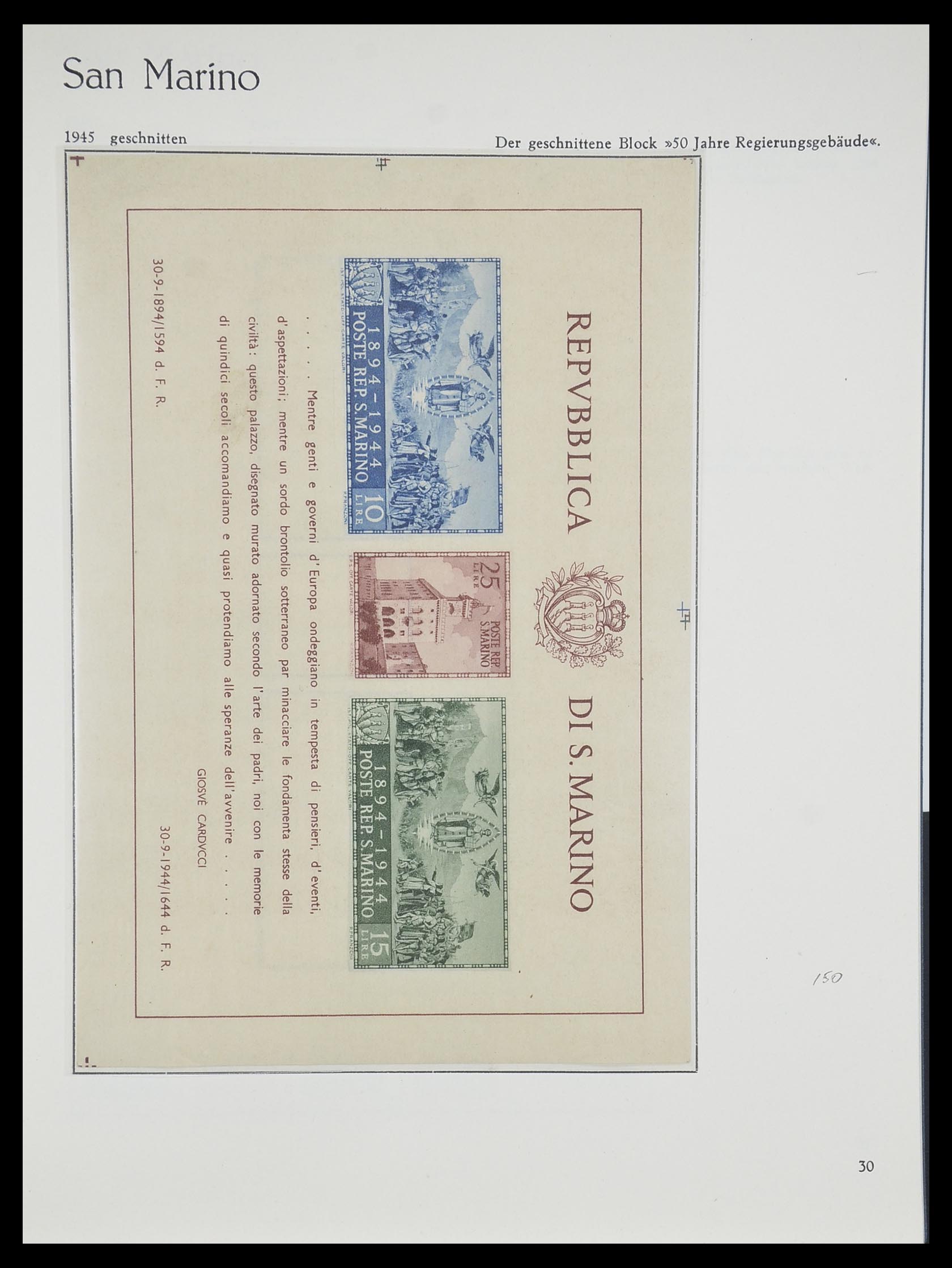 33701 030 - Postzegelverzameling 33701 San Marino 1877-1962.