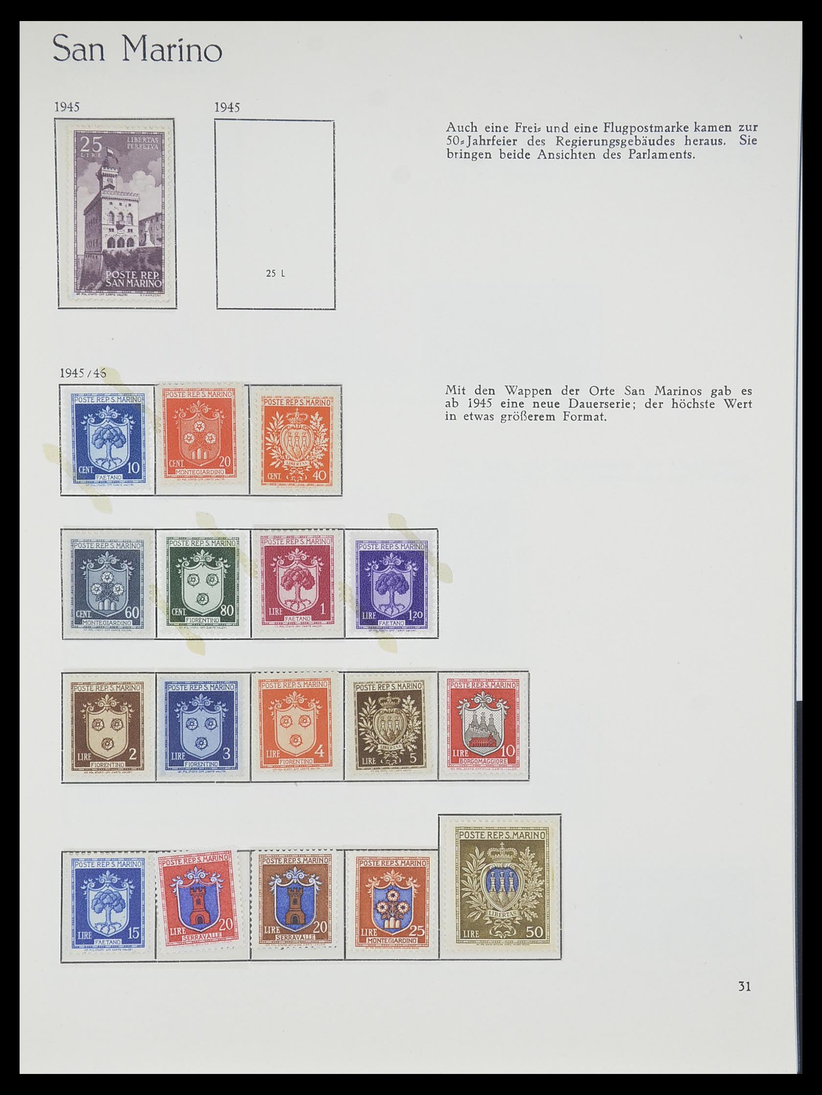 33701 031 - Postzegelverzameling 33701 San Marino 1877-1962.