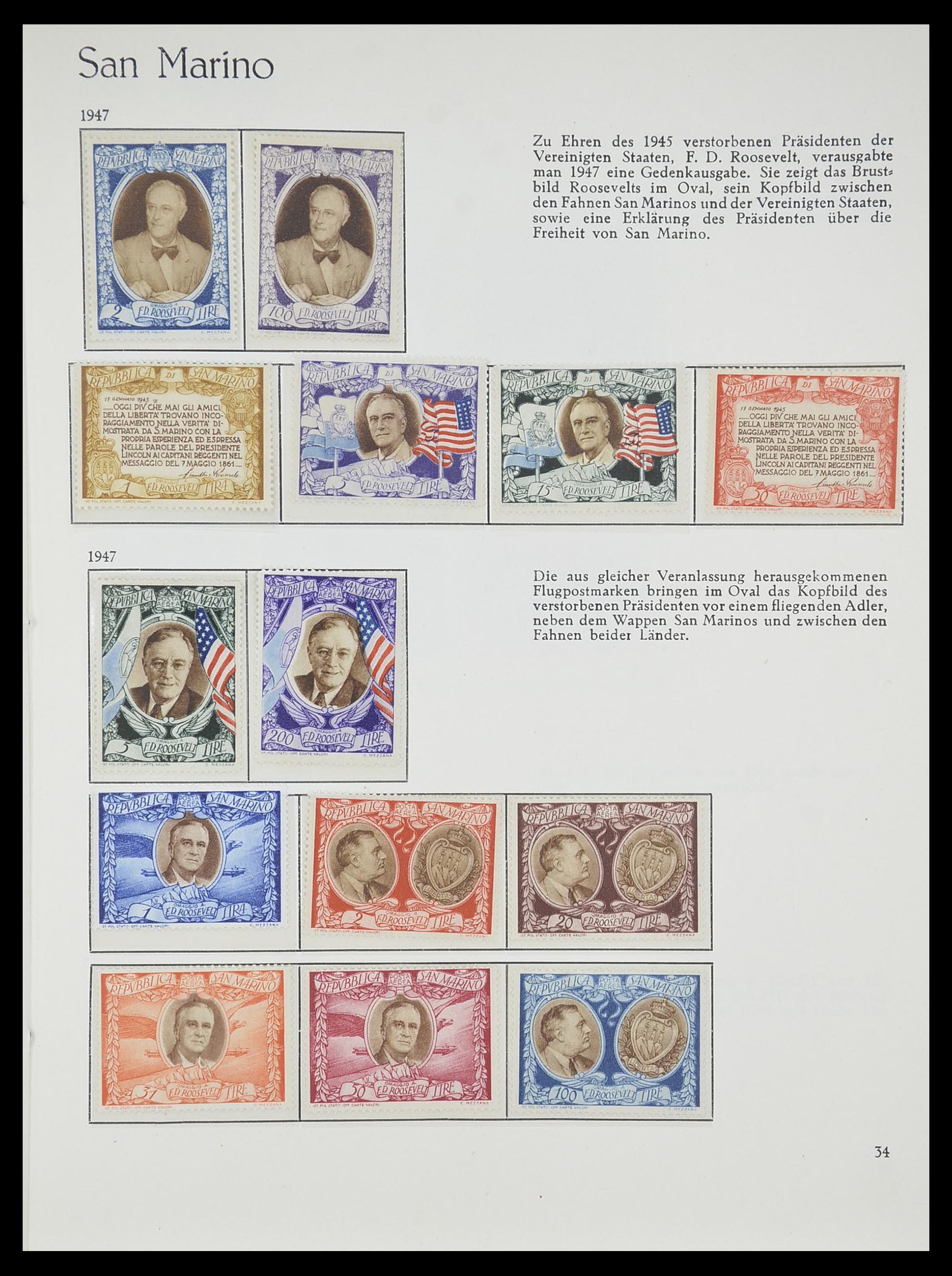 33701 034 - Postzegelverzameling 33701 San Marino 1877-1962.