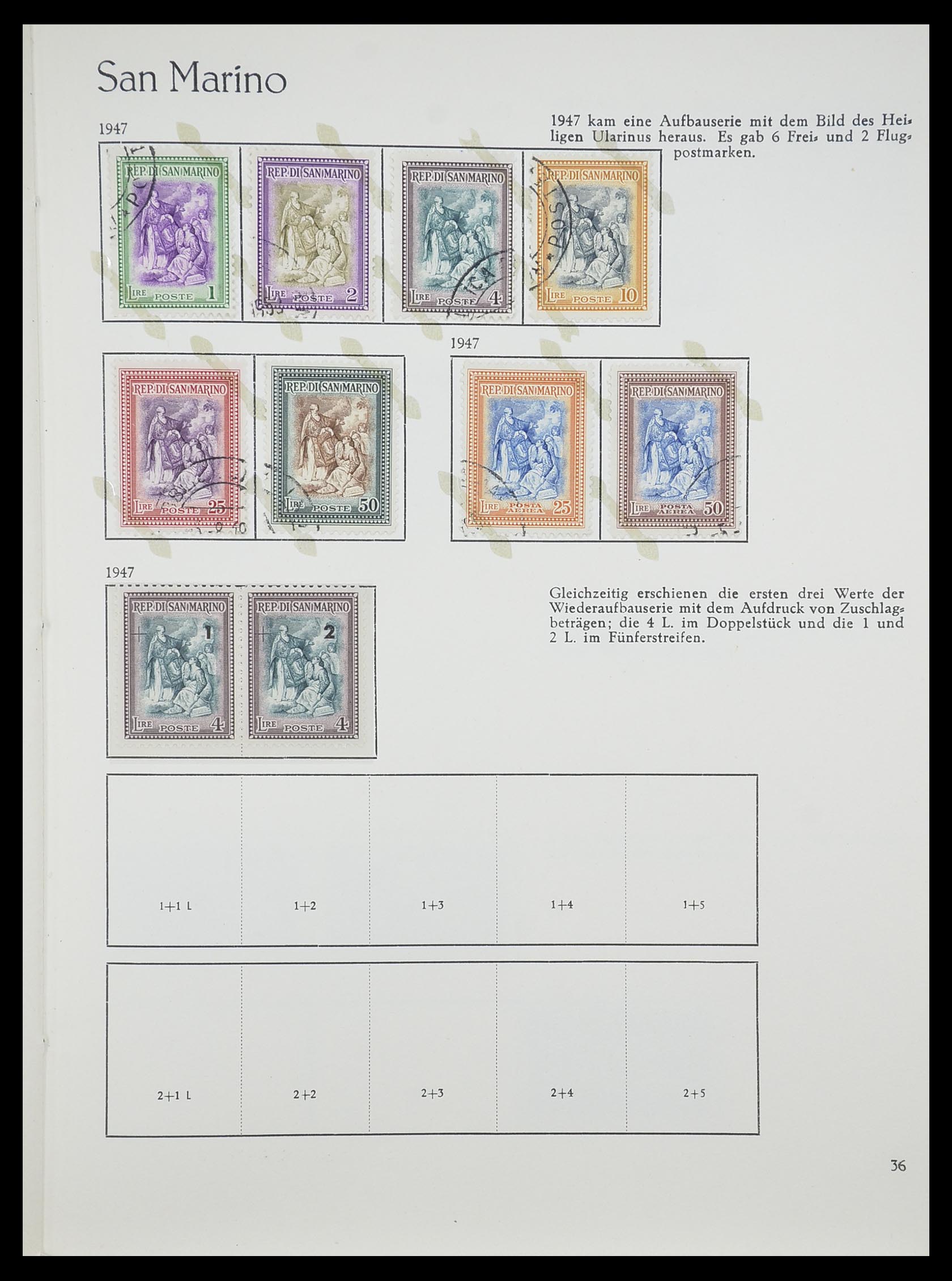 33701 036 - Postzegelverzameling 33701 San Marino 1877-1962.
