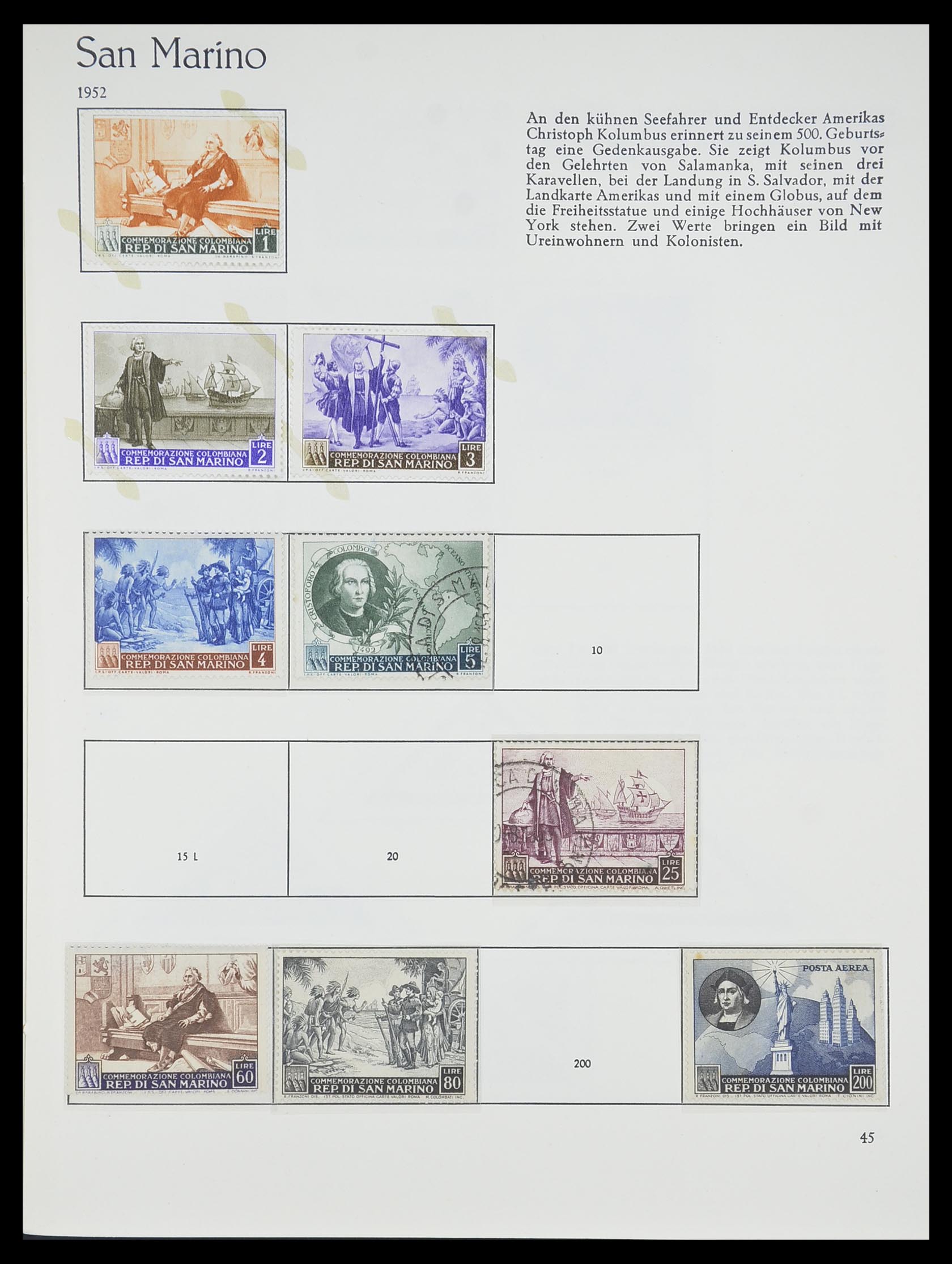 33701 045 - Postzegelverzameling 33701 San Marino 1877-1962.