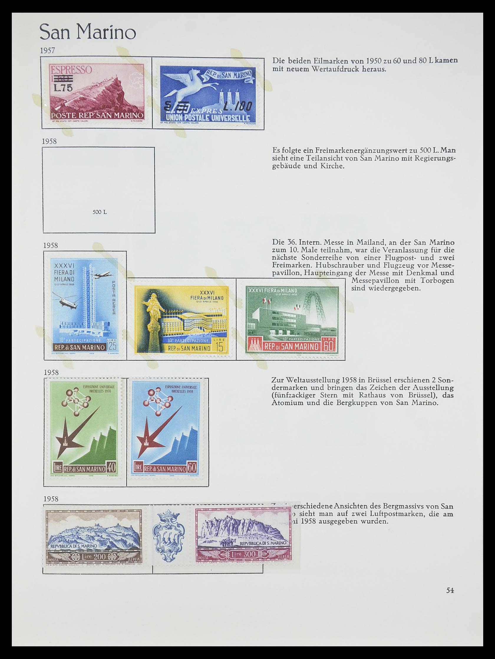 33701 054 - Postzegelverzameling 33701 San Marino 1877-1962.