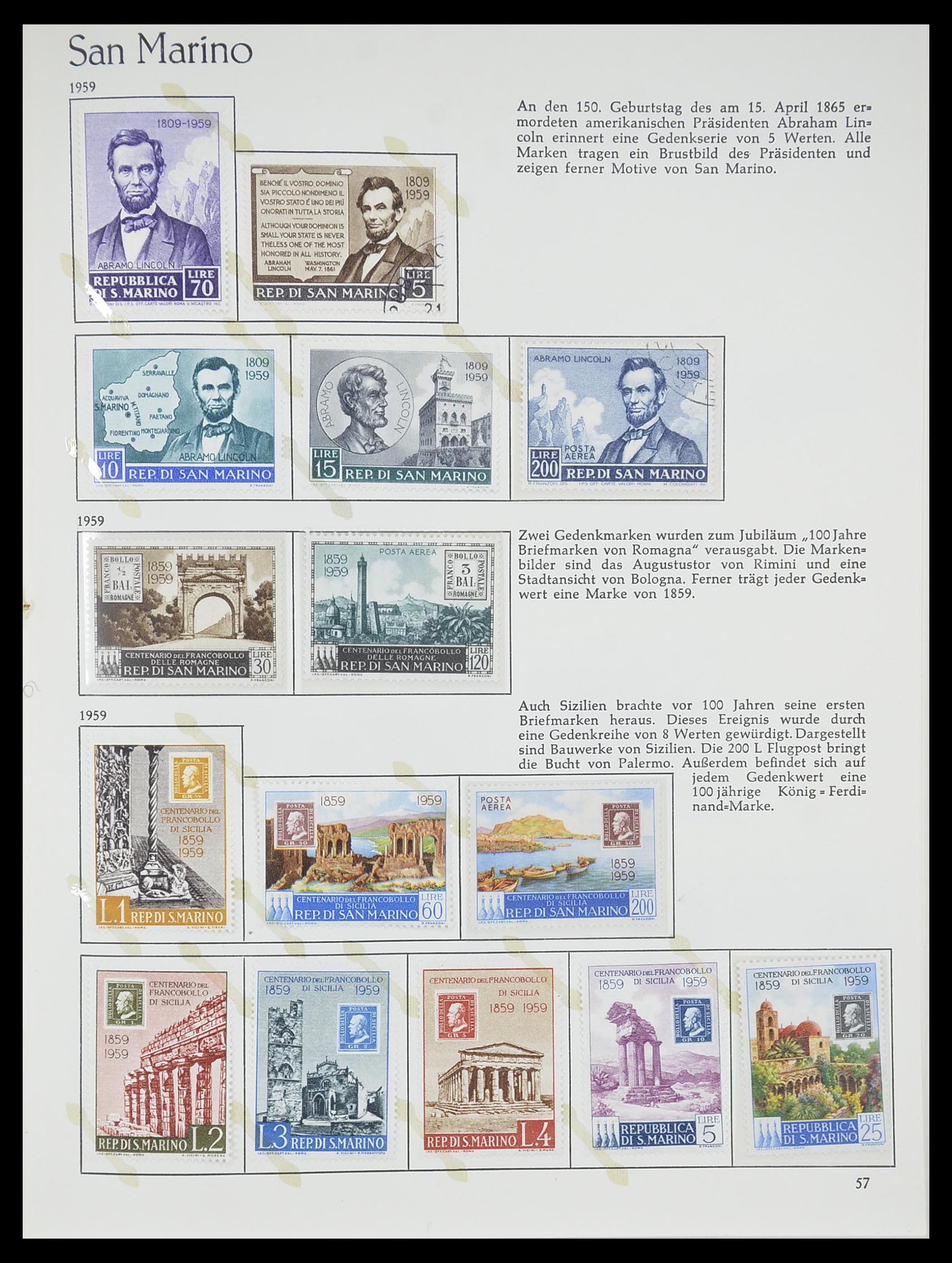 33701 057 - Postzegelverzameling 33701 San Marino 1877-1962.