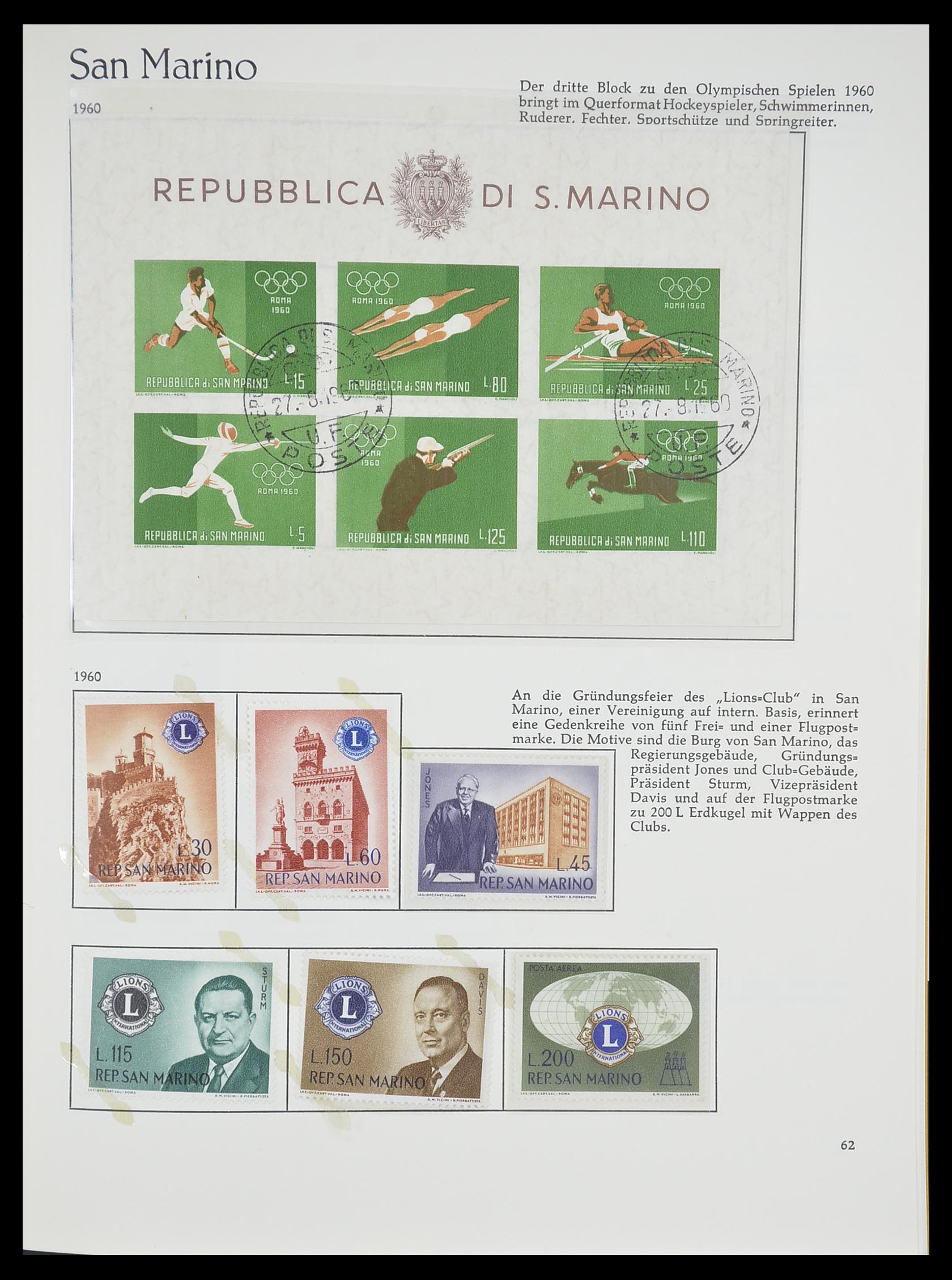 33701 062 - Stamp collection 33701 San Marino 1877-1962.