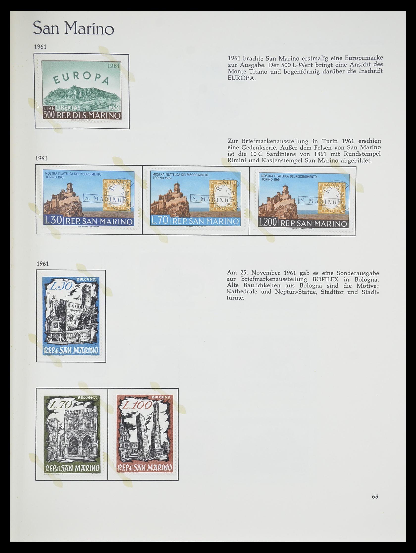 33701 065 - Postzegelverzameling 33701 San Marino 1877-1962.