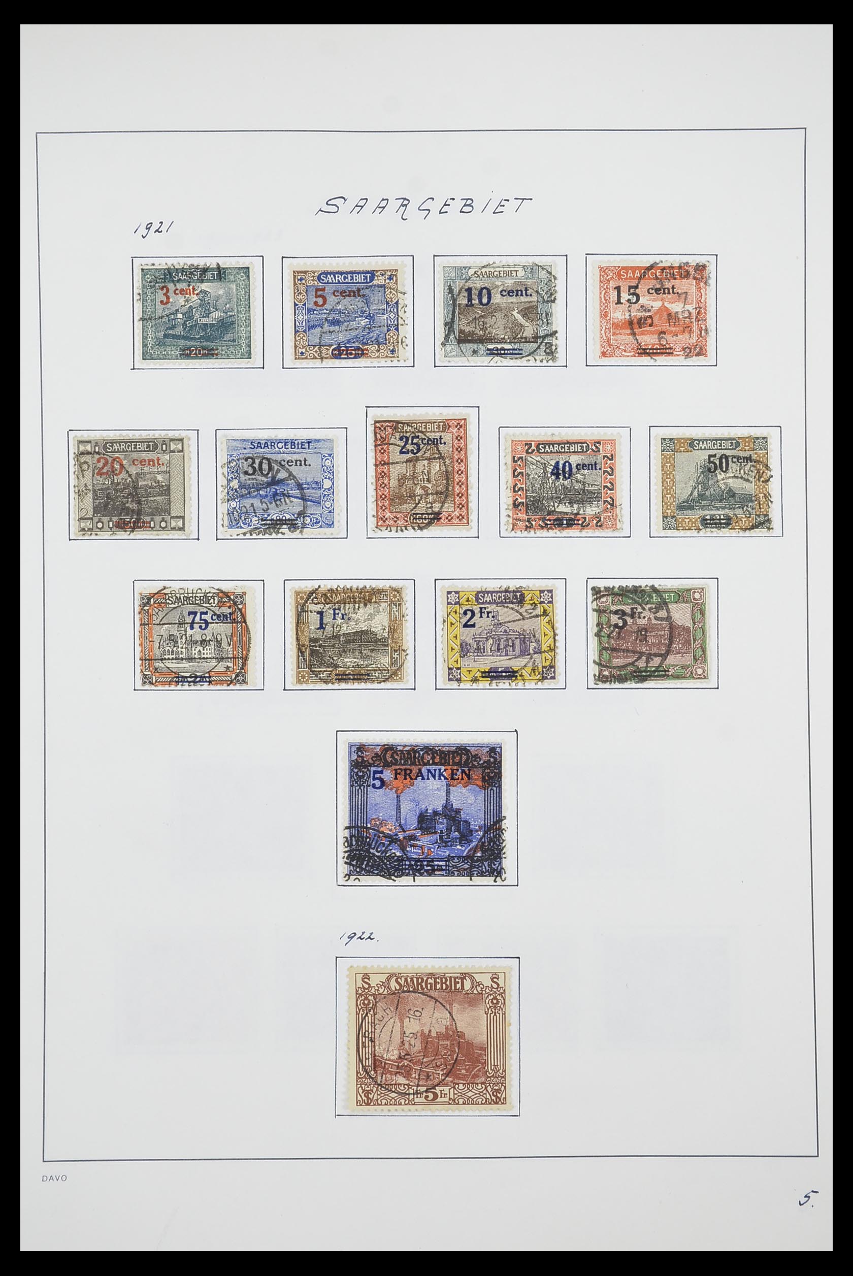 33702 005 - Postzegelverzameling 33702 Saar 1920-1959.