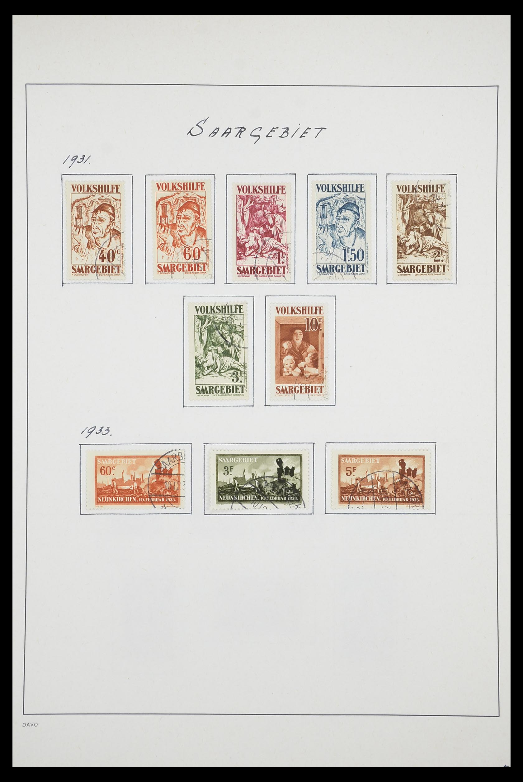 33702 010 - Postzegelverzameling 33702 Saar 1920-1959.