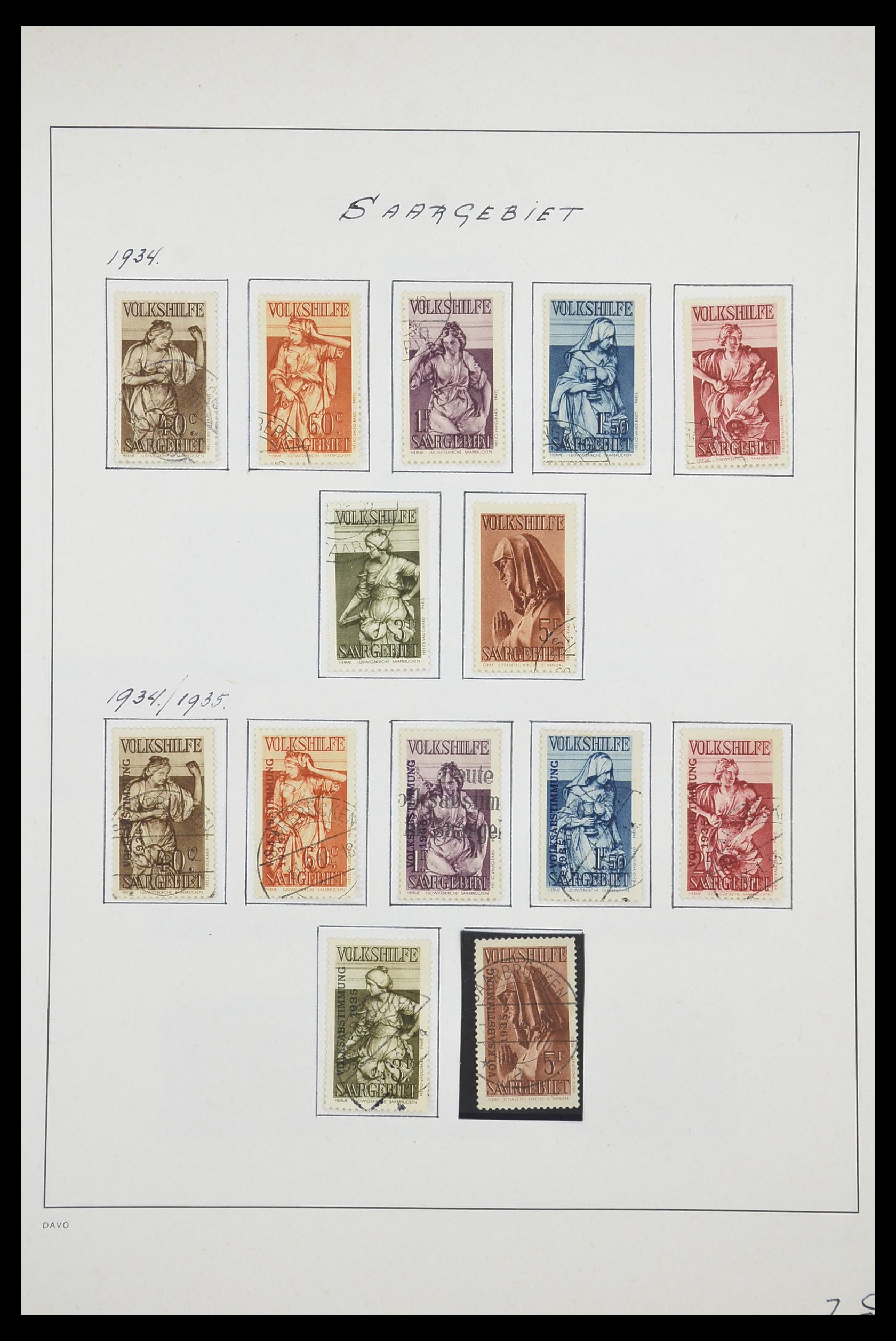33702 012 - Postzegelverzameling 33702 Saar 1920-1959.