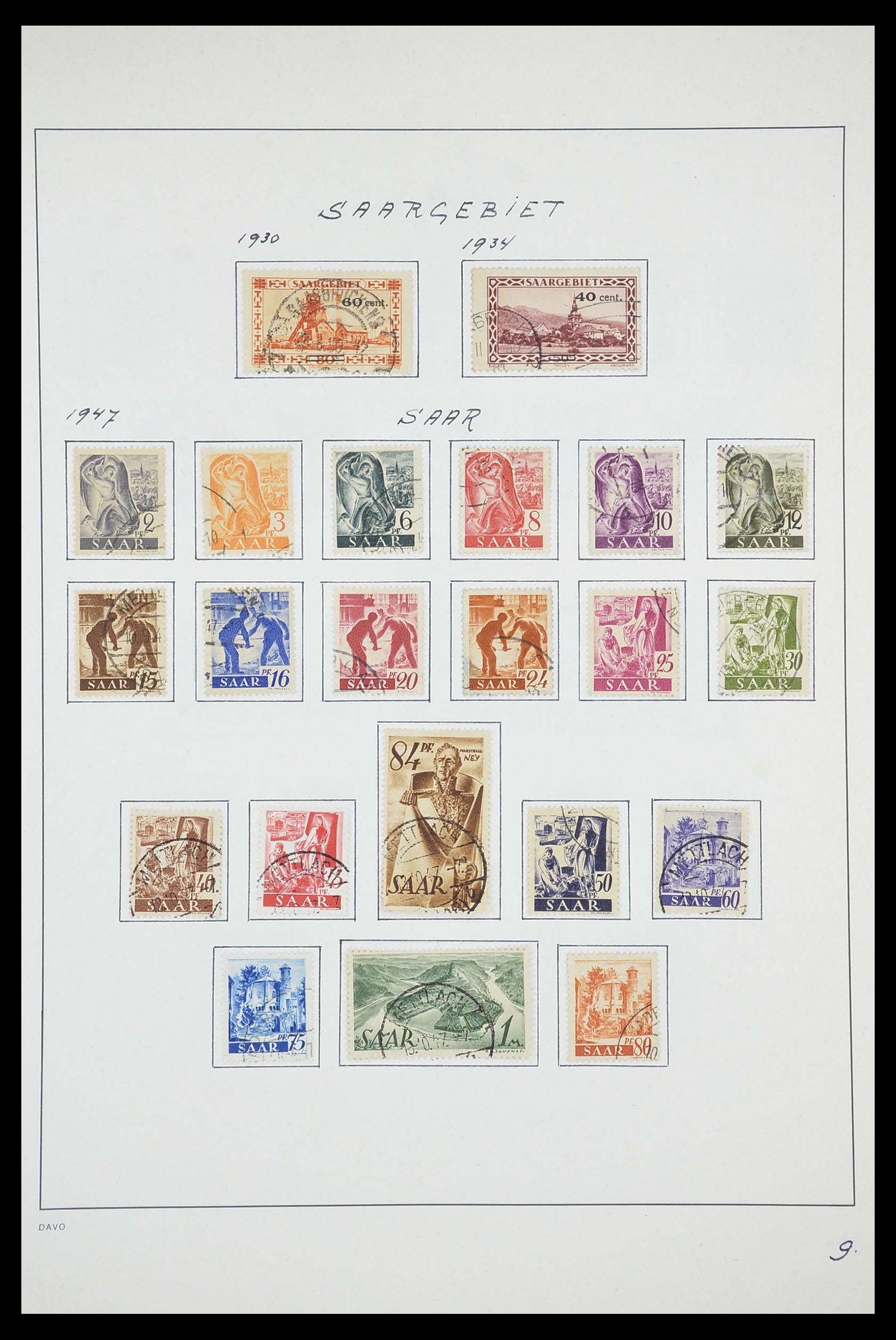 33702 014 - Postzegelverzameling 33702 Saar 1920-1959.