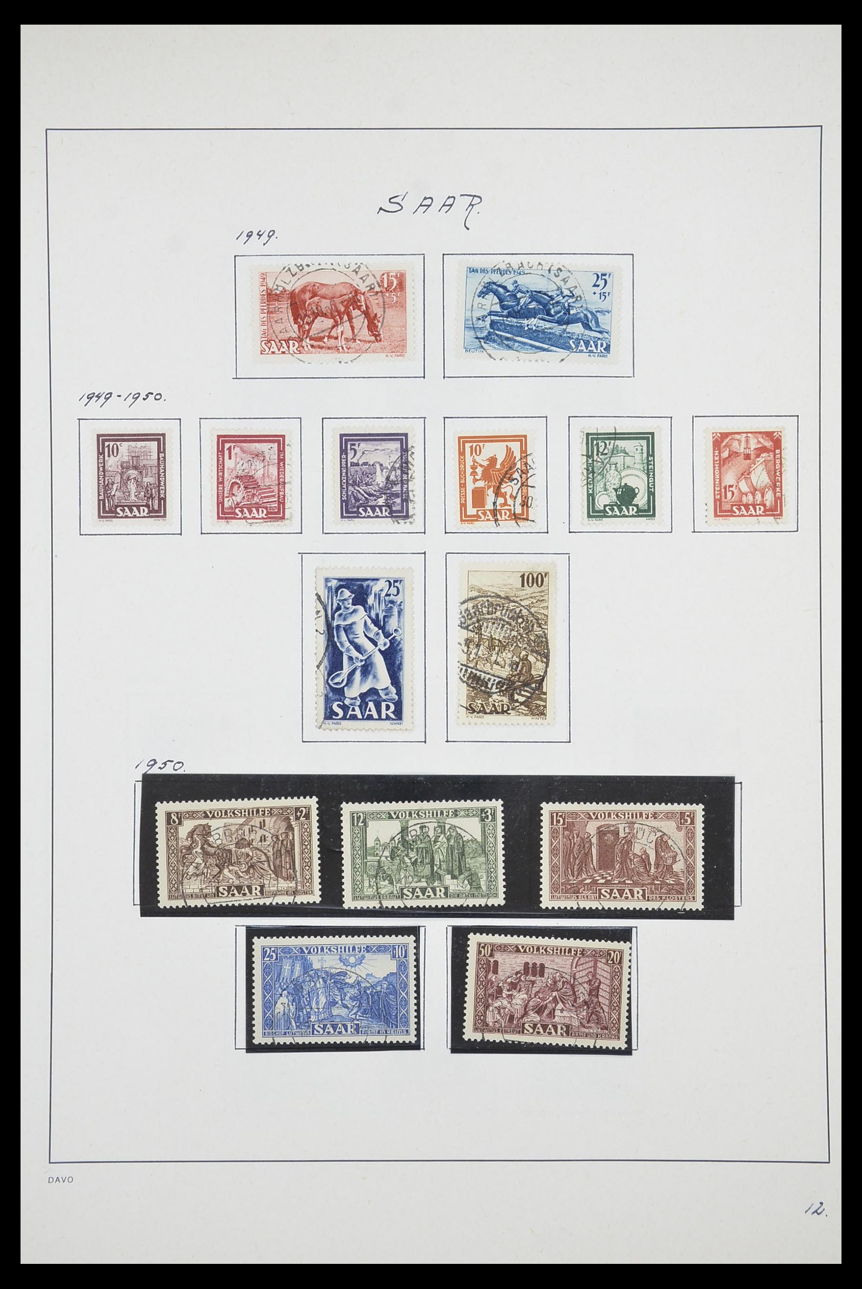 33702 018 - Postzegelverzameling 33702 Saar 1920-1959.