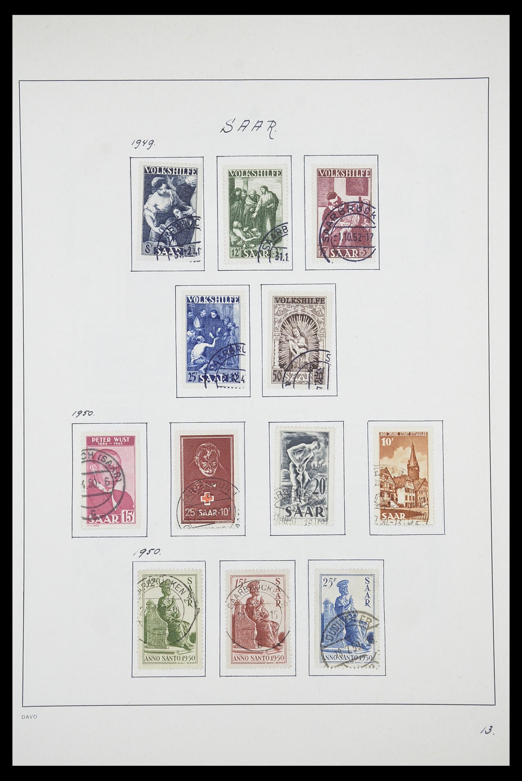 33702 019 - Postzegelverzameling 33702 Saar 1920-1959.