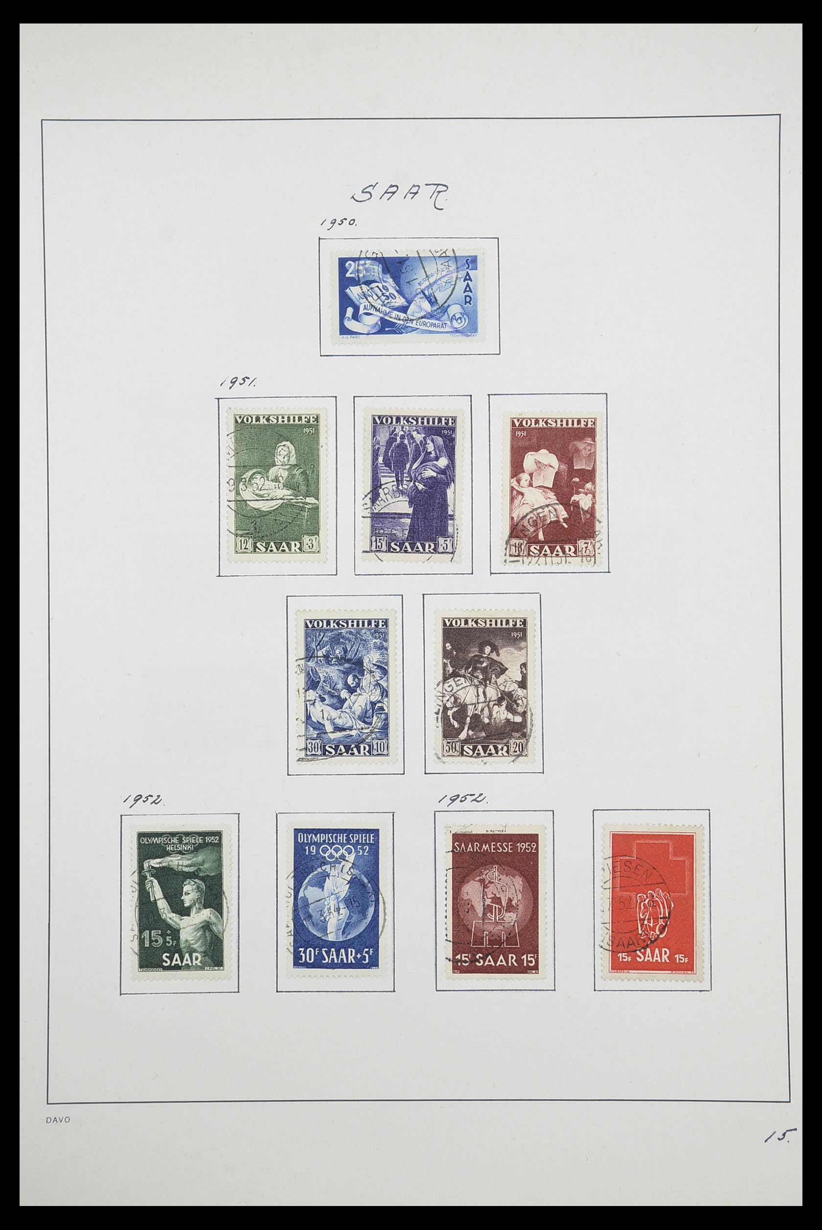 33702 022 - Postzegelverzameling 33702 Saar 1920-1959.