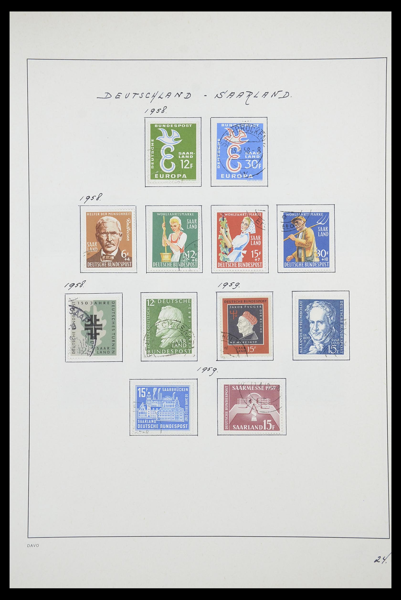 33702 032 - Postzegelverzameling 33702 Saar 1920-1959.