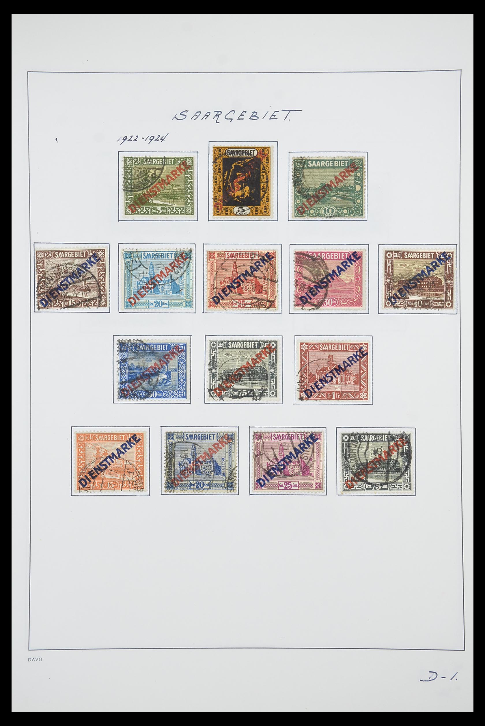 33702 033 - Postzegelverzameling 33702 Saar 1920-1959.