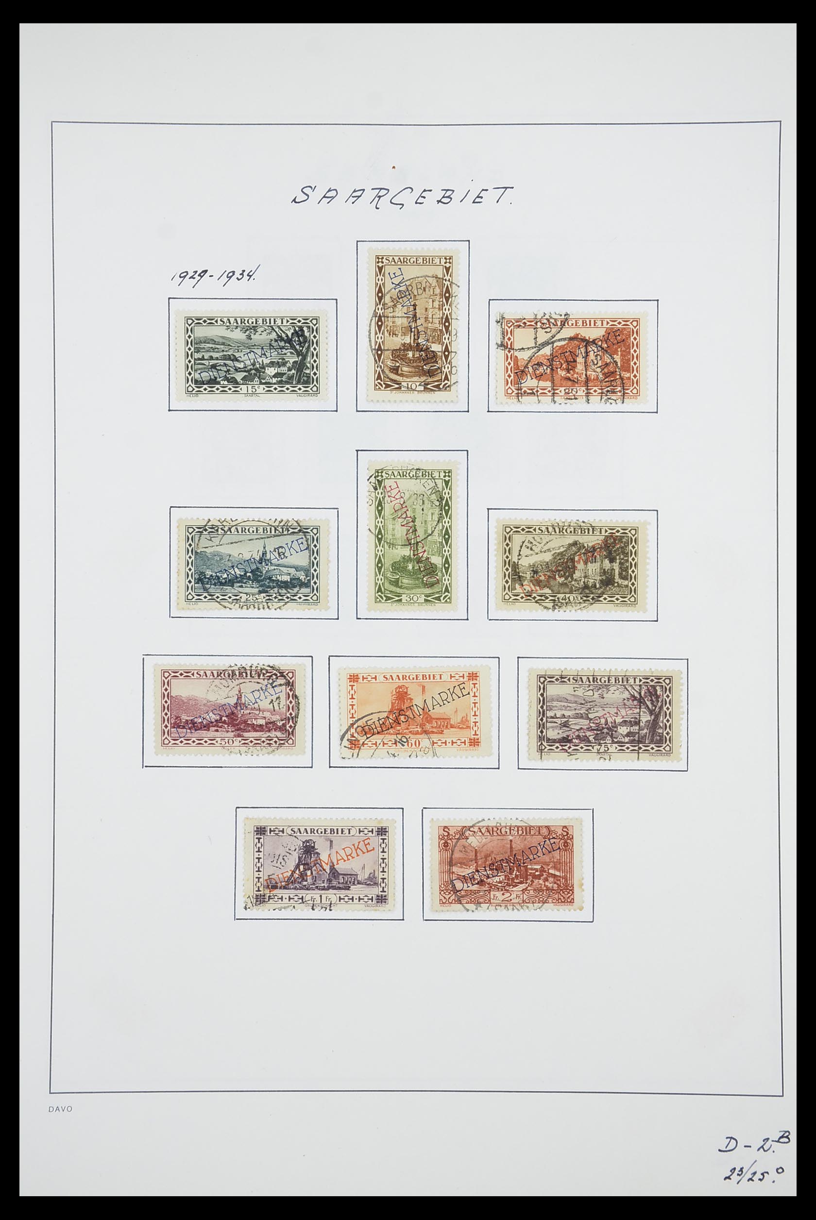 33702 035 - Postzegelverzameling 33702 Saar 1920-1959.
