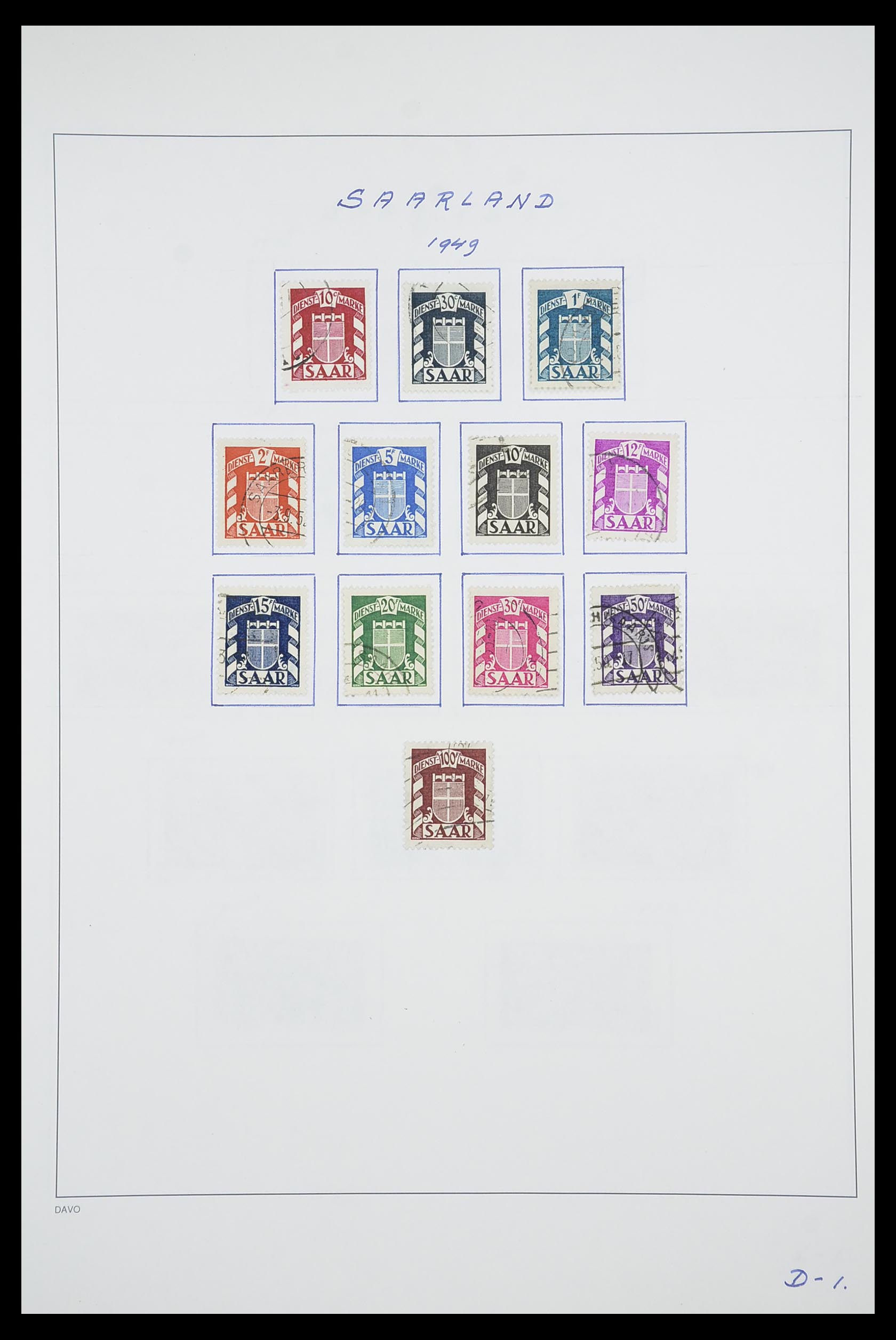 33702 036 - Postzegelverzameling 33702 Saar 1920-1959.
