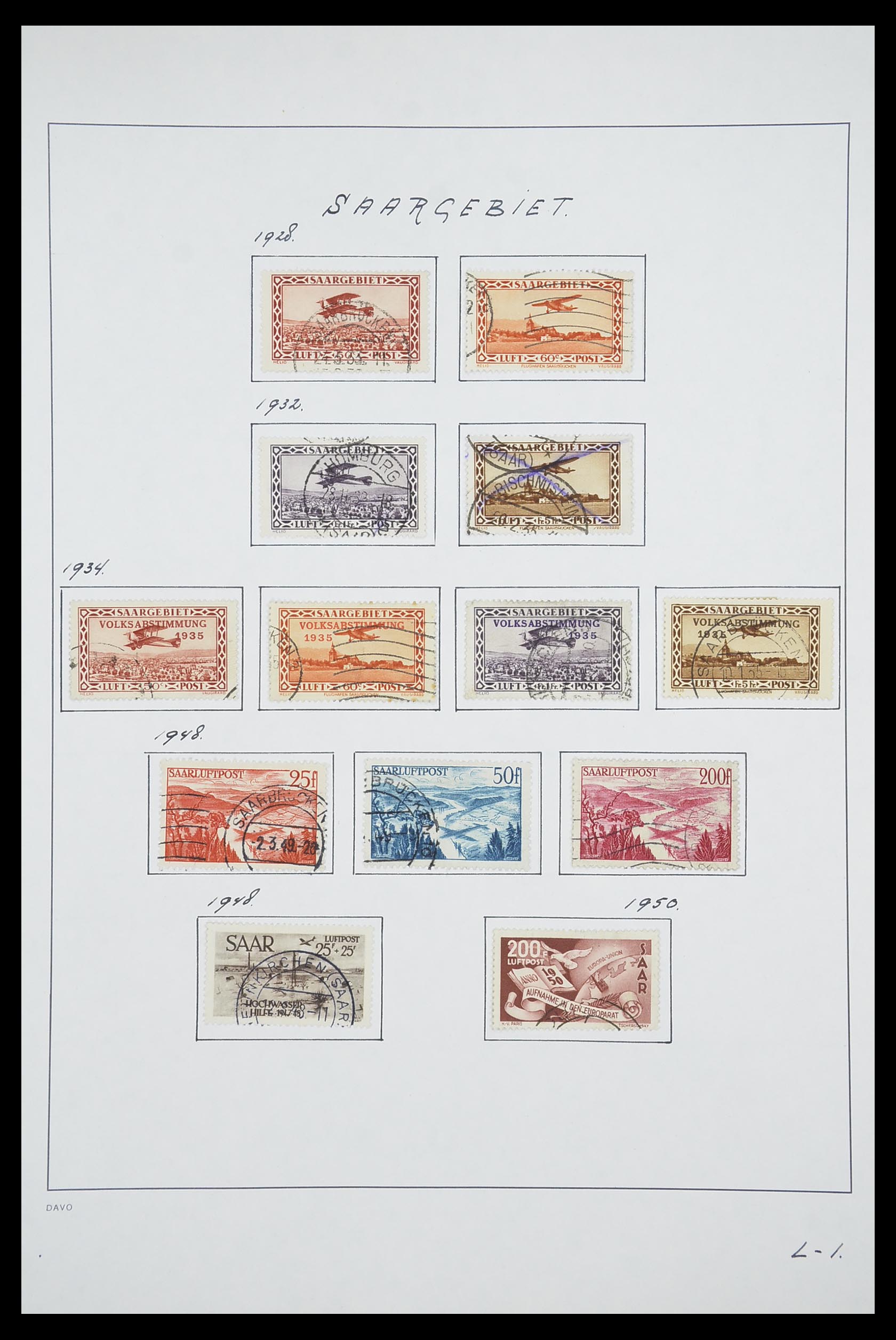 33702 037 - Postzegelverzameling 33702 Saar 1920-1959.