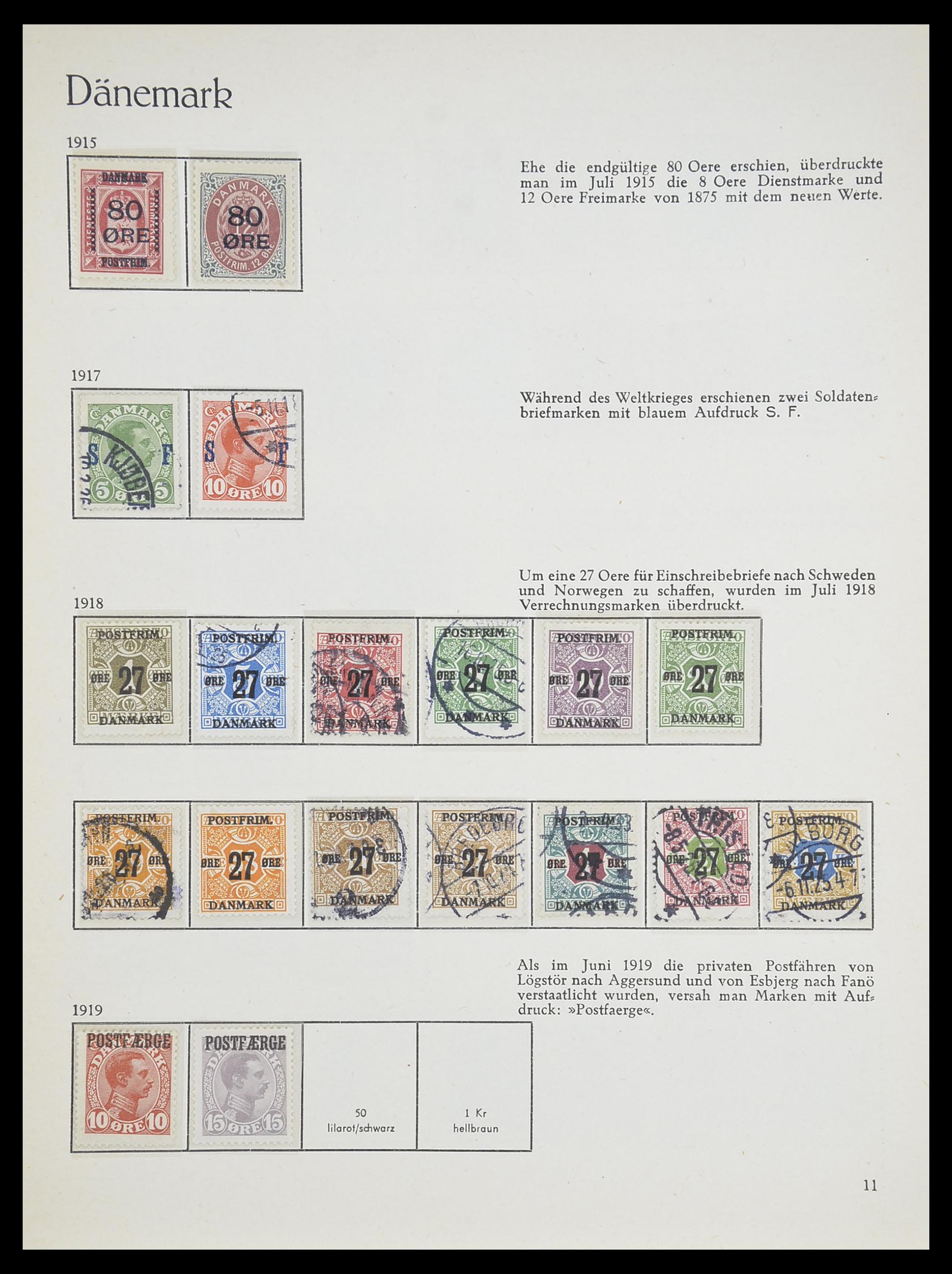 33708 005 - Postzegelverzameling 33708 Denemarken 1851-1970.