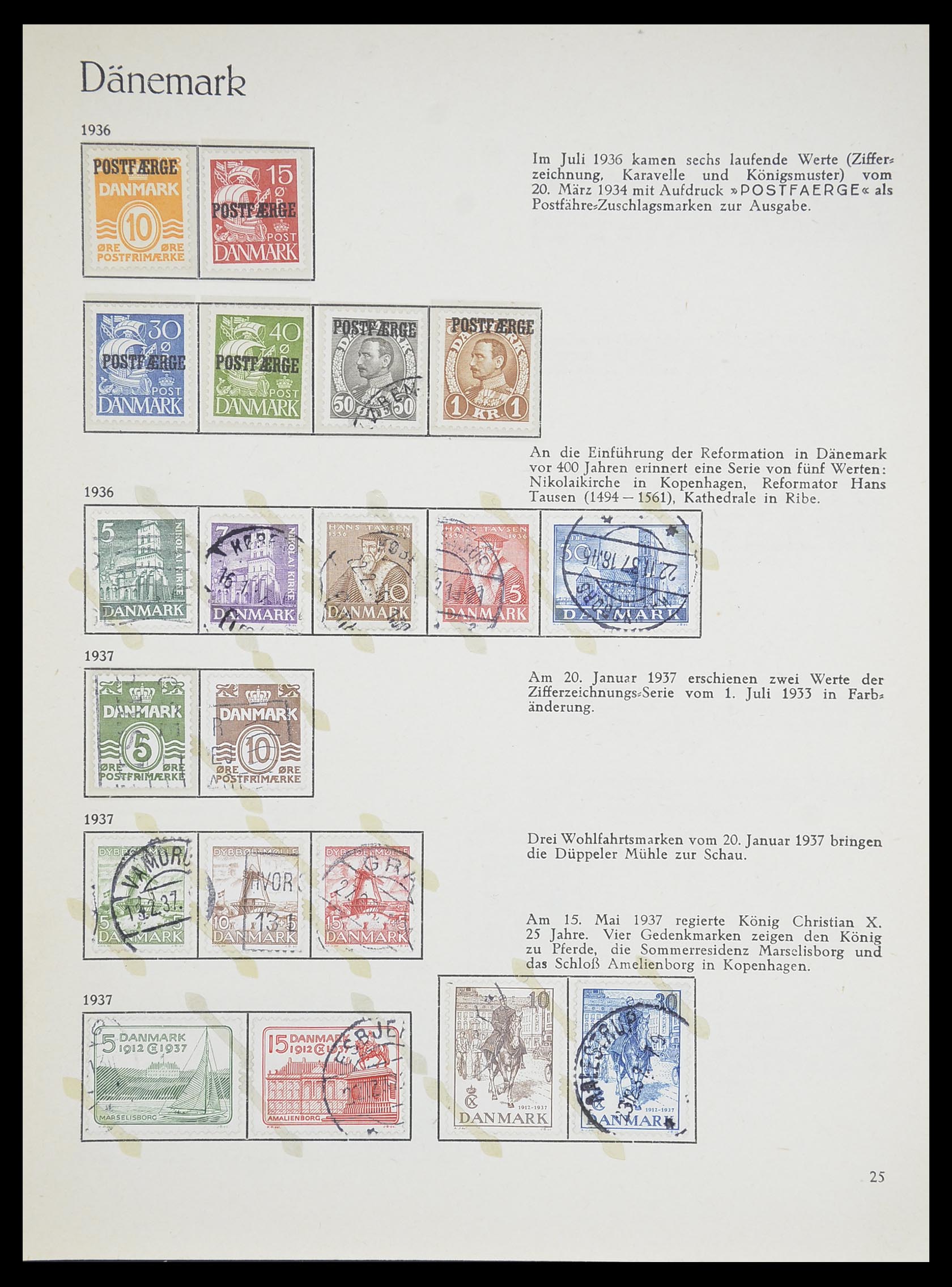 33708 012 - Postzegelverzameling 33708 Denemarken 1851-1970.