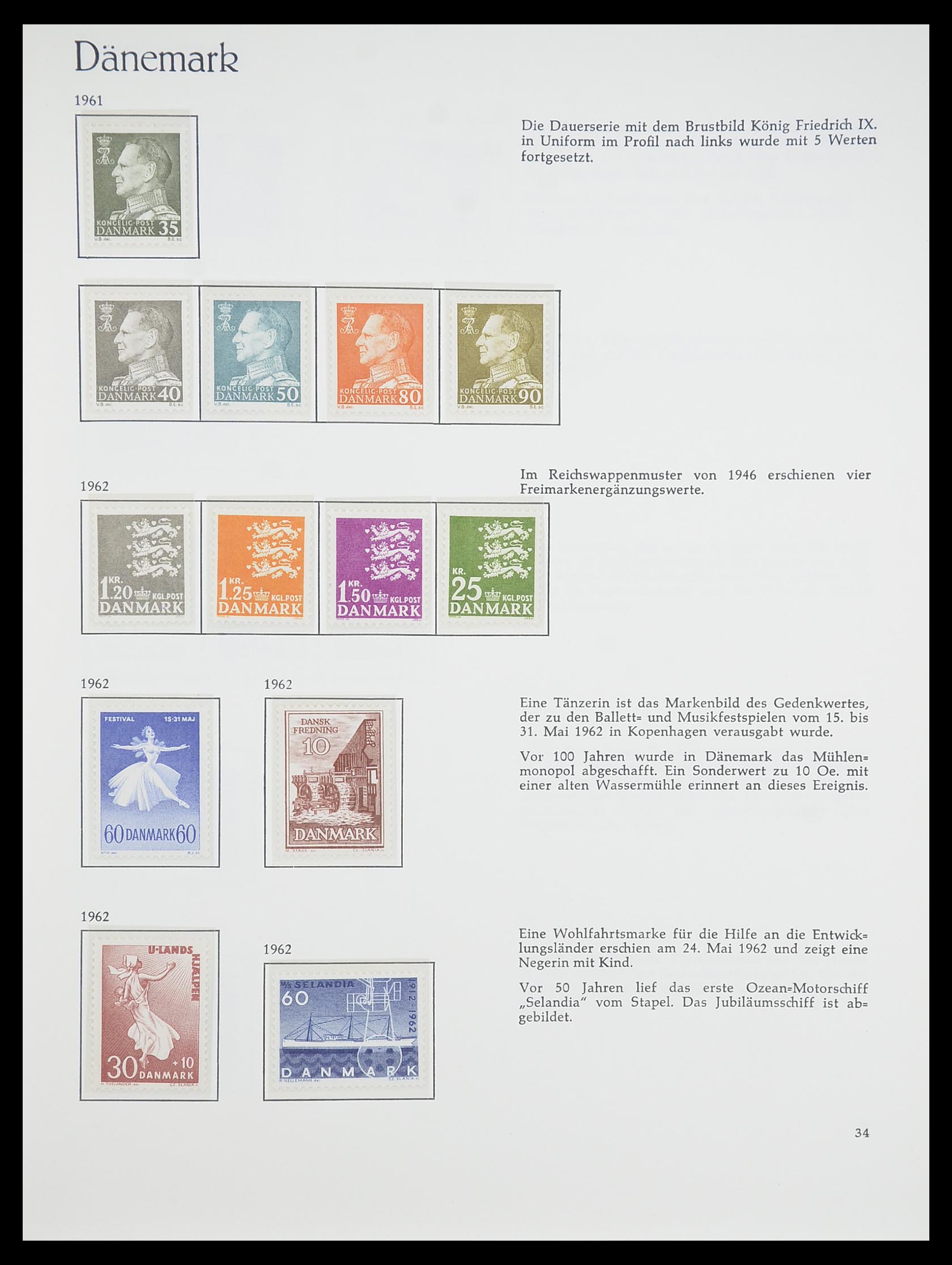 33708 031 - Stamp collection 33708 Denmark 1851-1970.