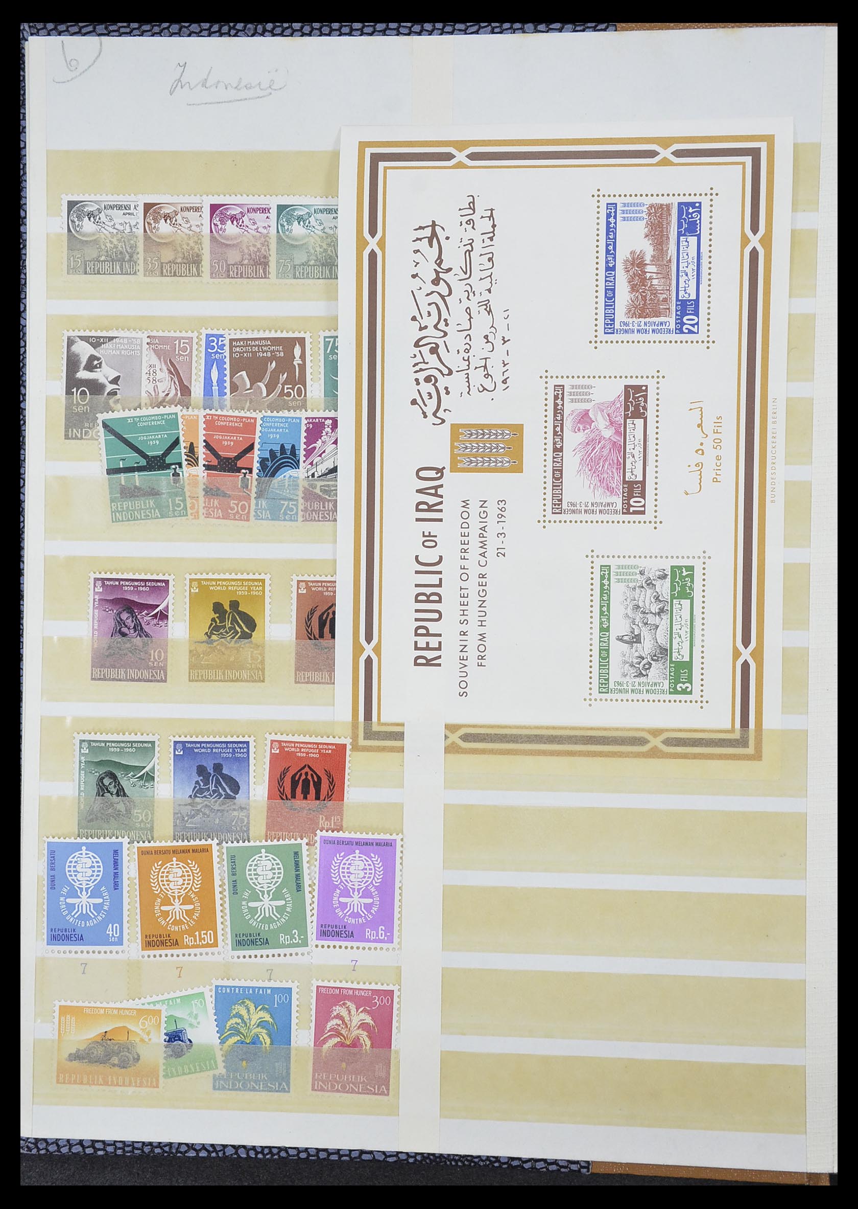 33712 006 - Postzegelverzameling 33712 Azië en Afrika 1950-1970.