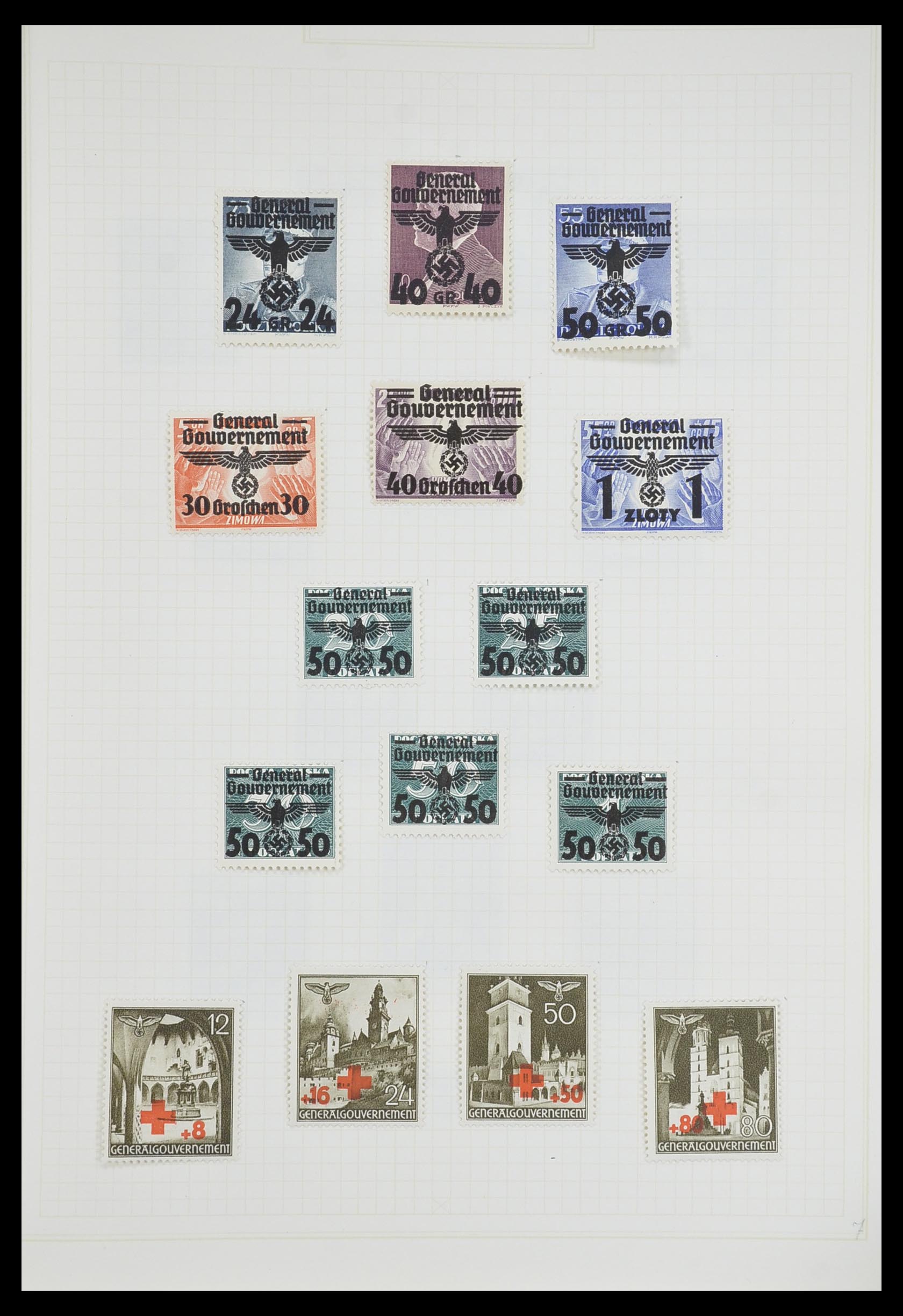 33713 032 - Postzegelverzameling 33713 Duitse bezettingen WO I en WO II 1914-1945