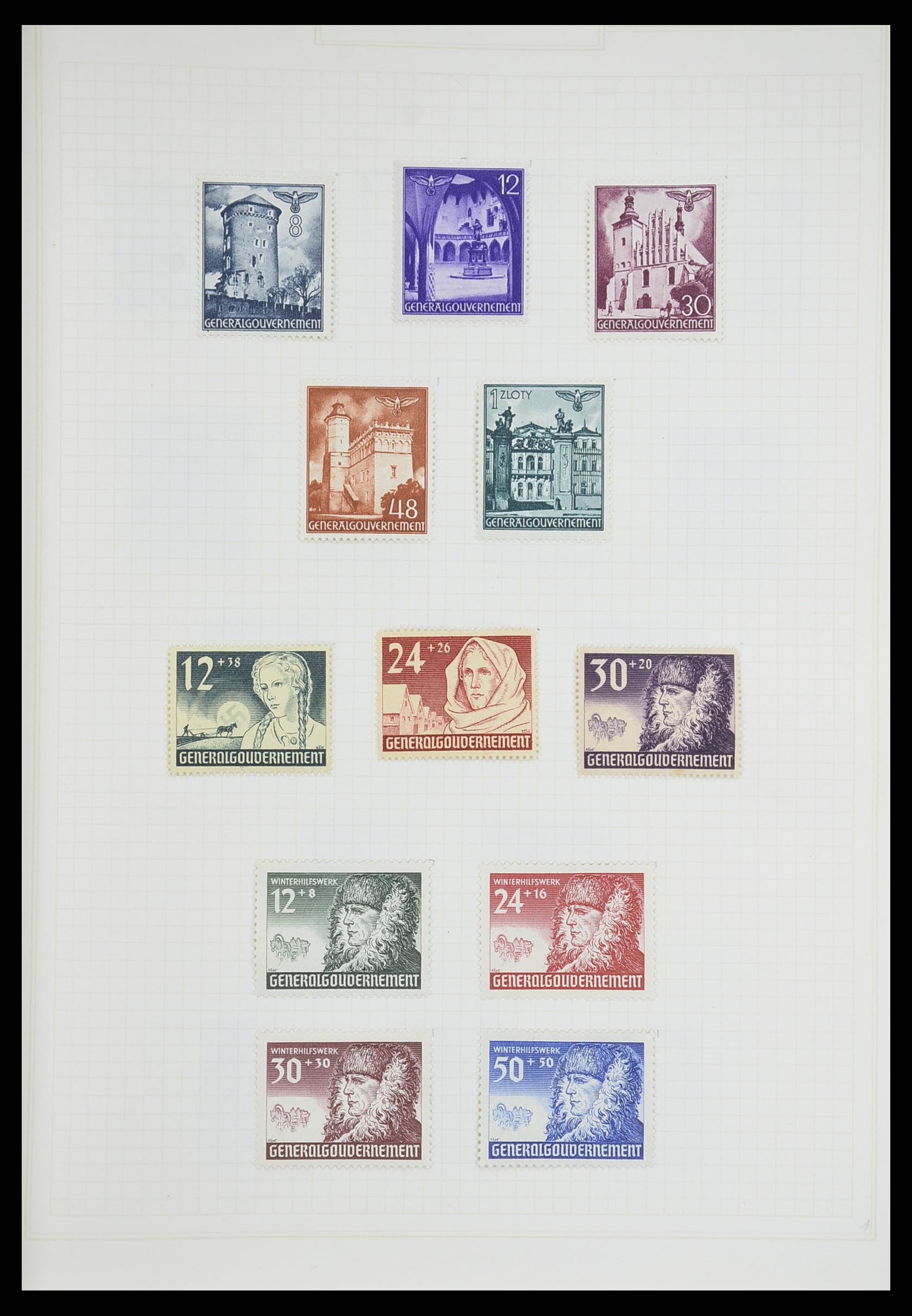 33713 034 - Postzegelverzameling 33713 Duitse bezettingen WO I en WO II 1914-1945