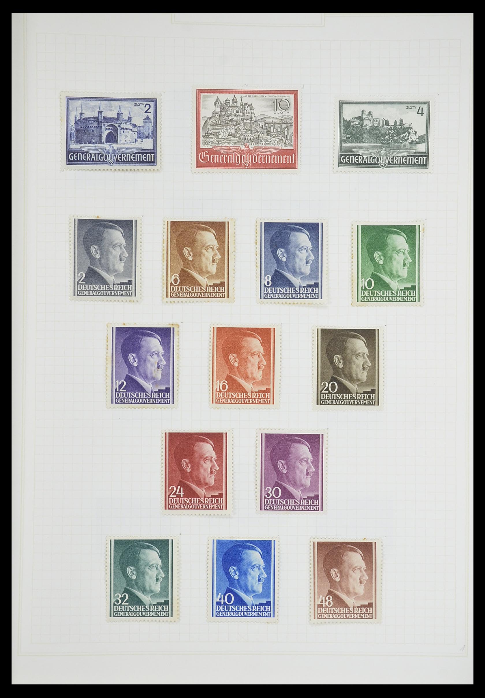 33713 035 - Postzegelverzameling 33713 Duitse bezettingen WO I en WO II 1914-1945