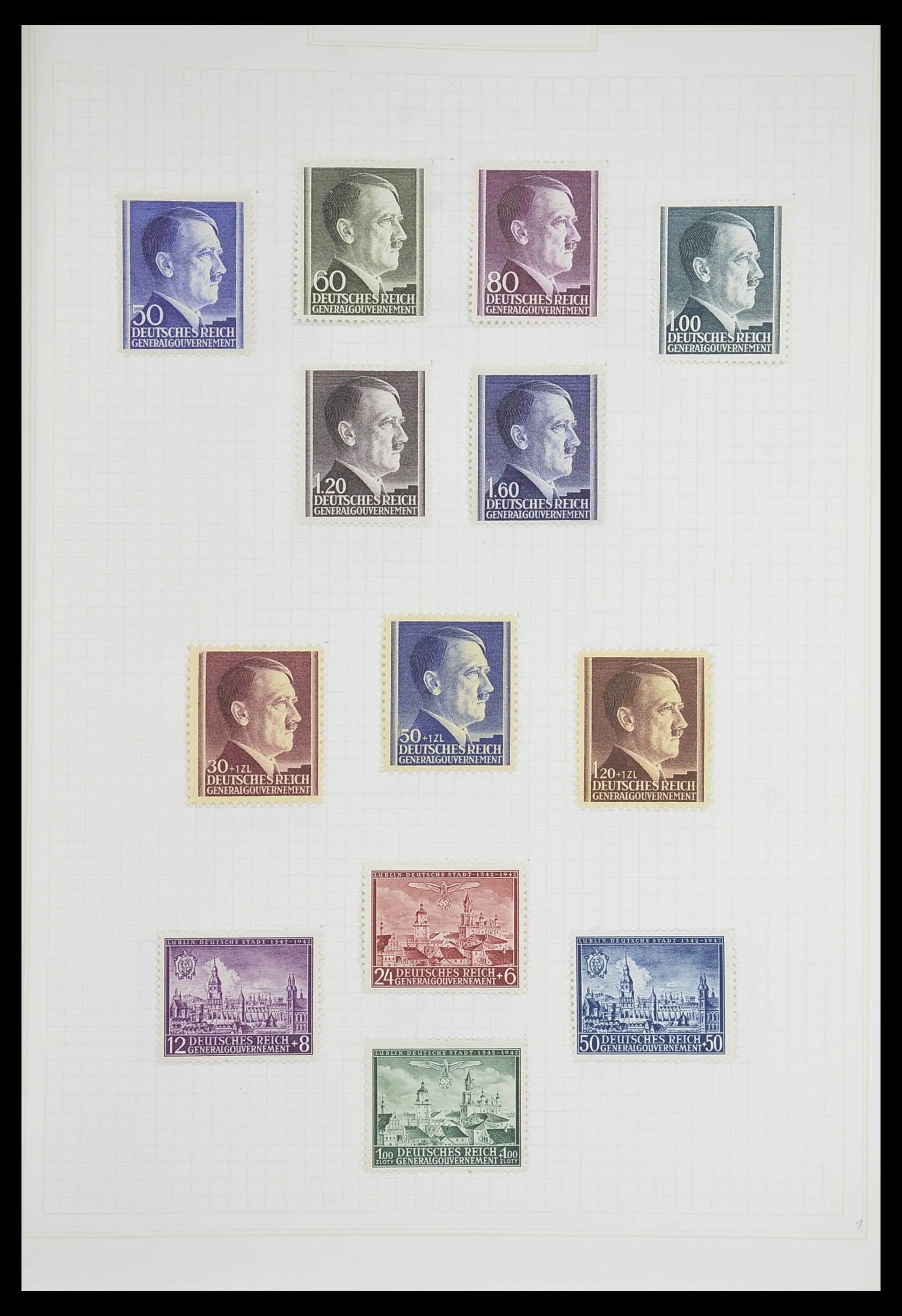 33713 036 - Postzegelverzameling 33713 Duitse bezettingen WO I en WO II 1914-1945