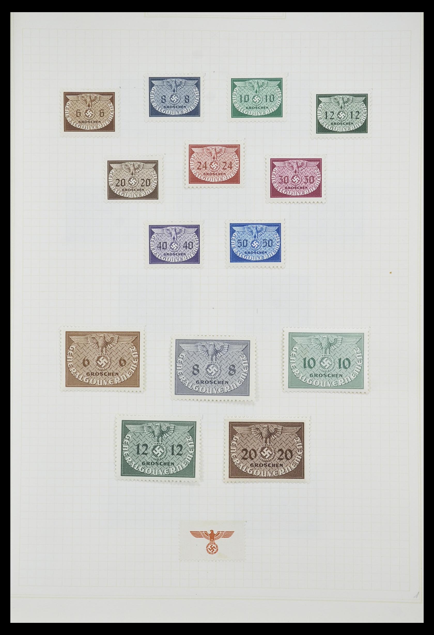 33713 042 - Postzegelverzameling 33713 Duitse bezettingen WO I en WO II 1914-1945