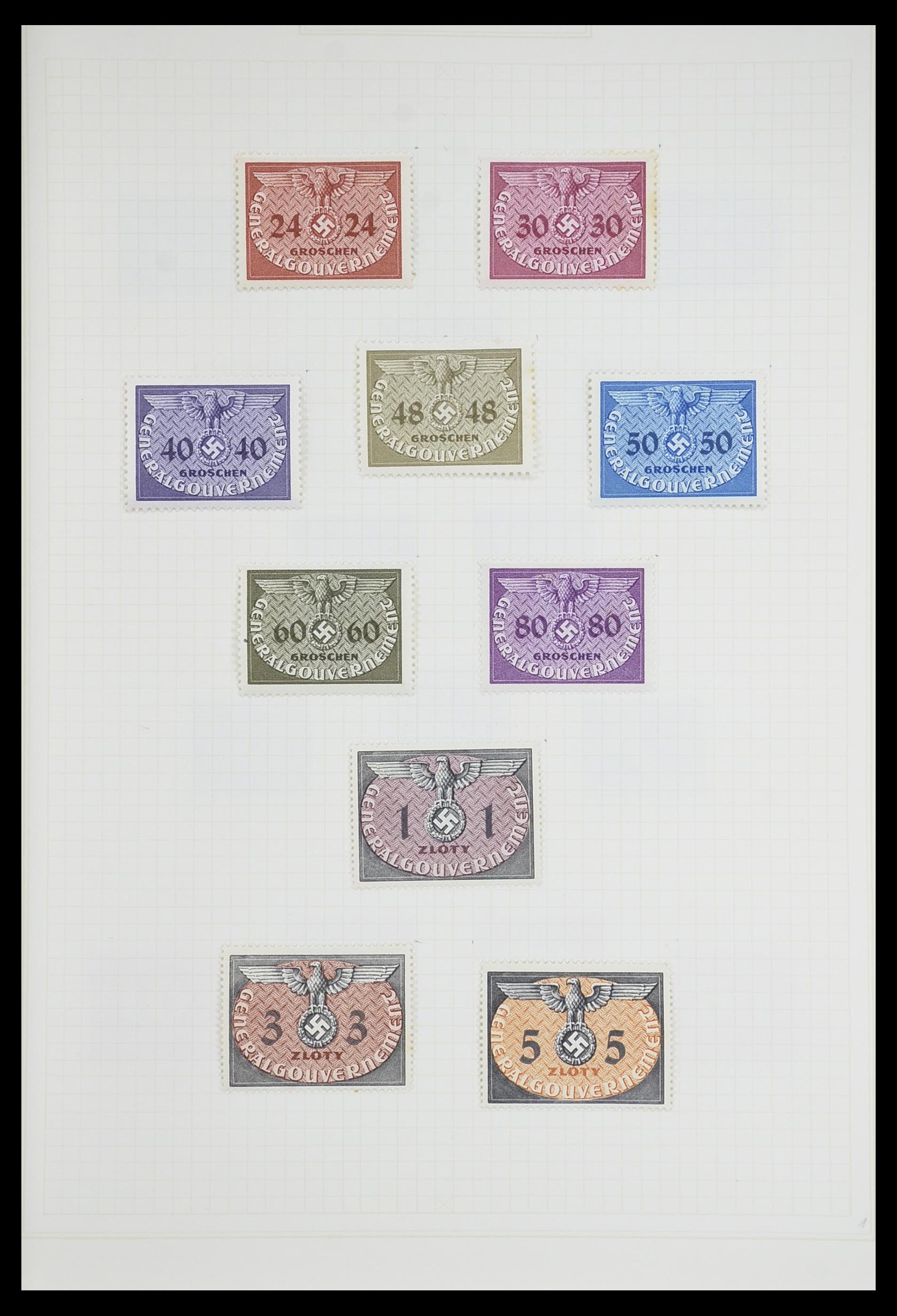 33713 043 - Postzegelverzameling 33713 Duitse bezettingen WO I en WO II 1914-1945