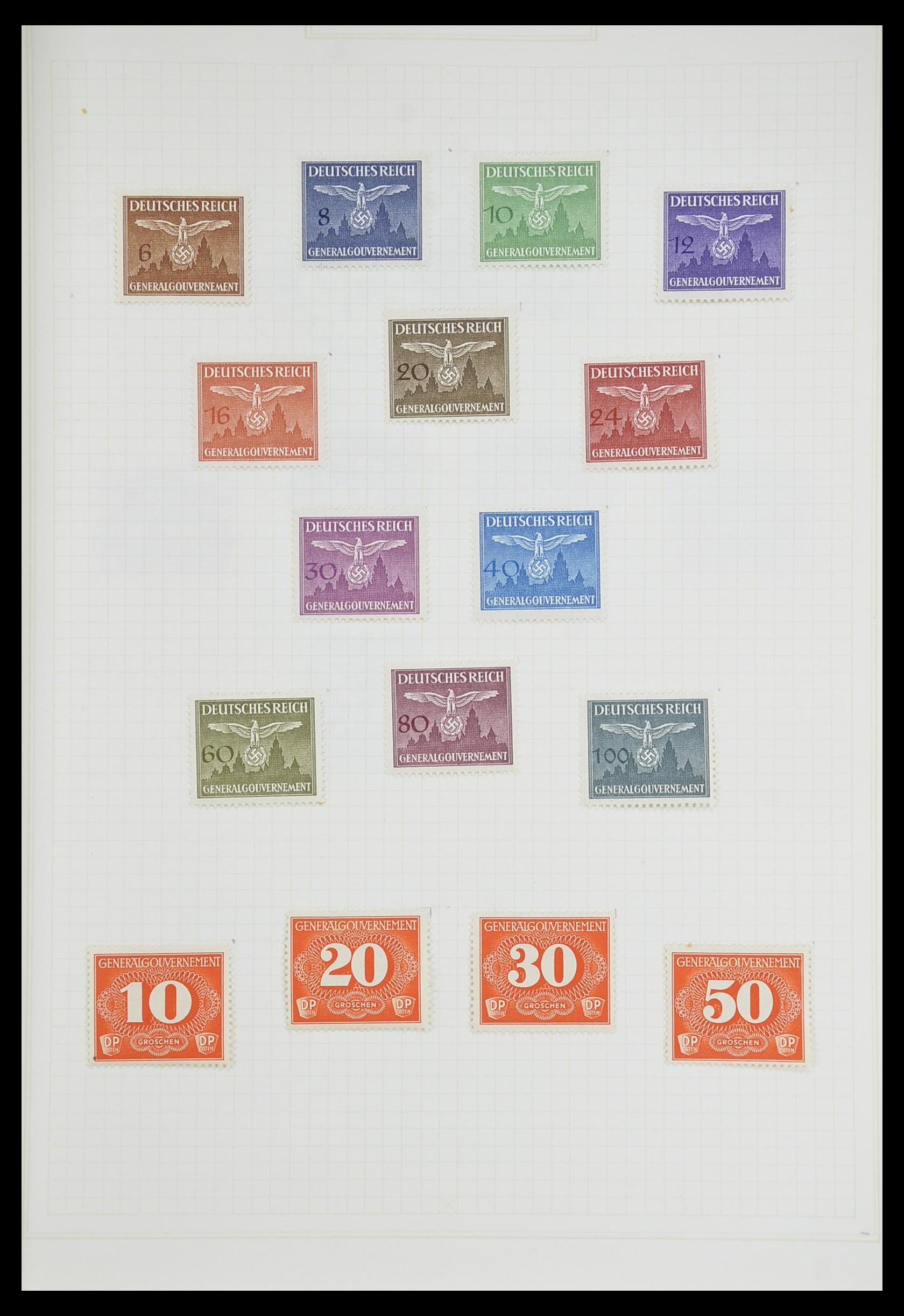 33713 044 - Postzegelverzameling 33713 Duitse bezettingen WO I en WO II 1914-1945