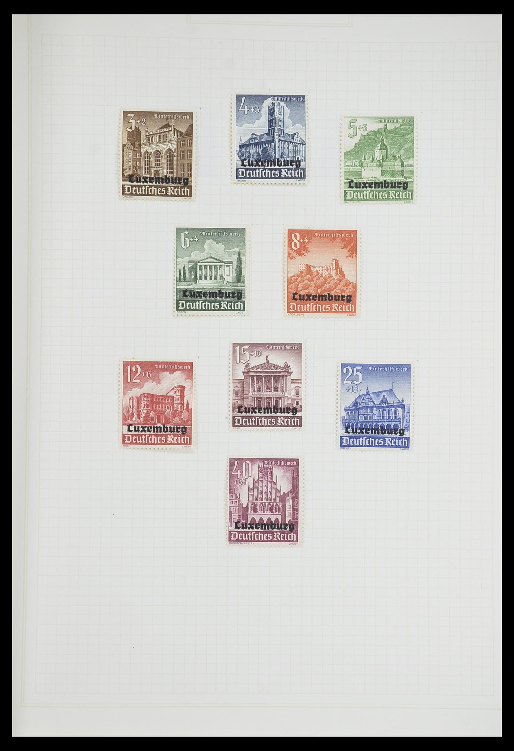 33713 056 - Postzegelverzameling 33713 Duitse bezettingen WO I en WO II 1914-1945