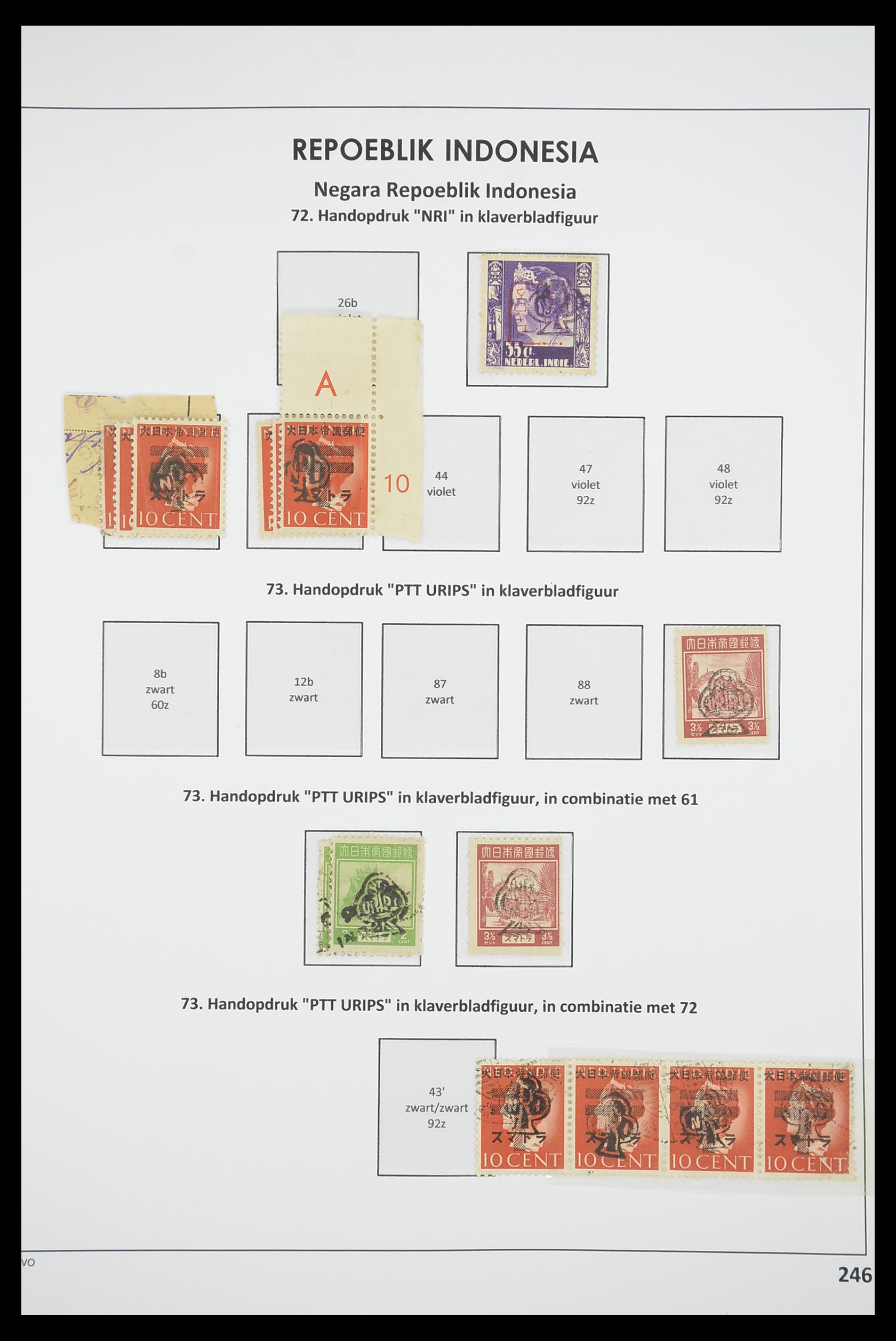 33715 243 - Postzegelverzameling 33715 Nederlands Indië interim 1945-1948.