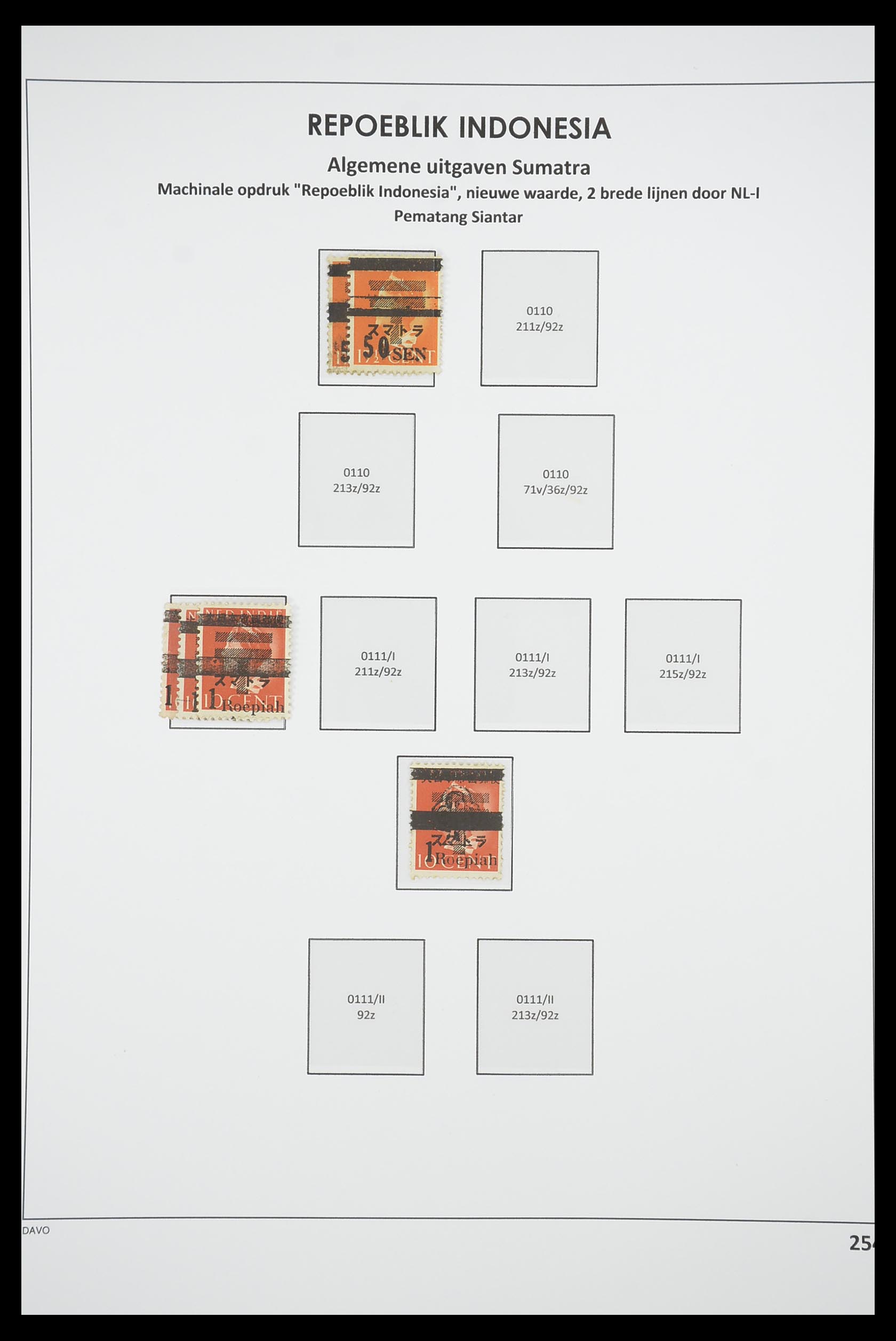 33715 251 - Postzegelverzameling 33715 Nederlands Indië interim 1945-1948.