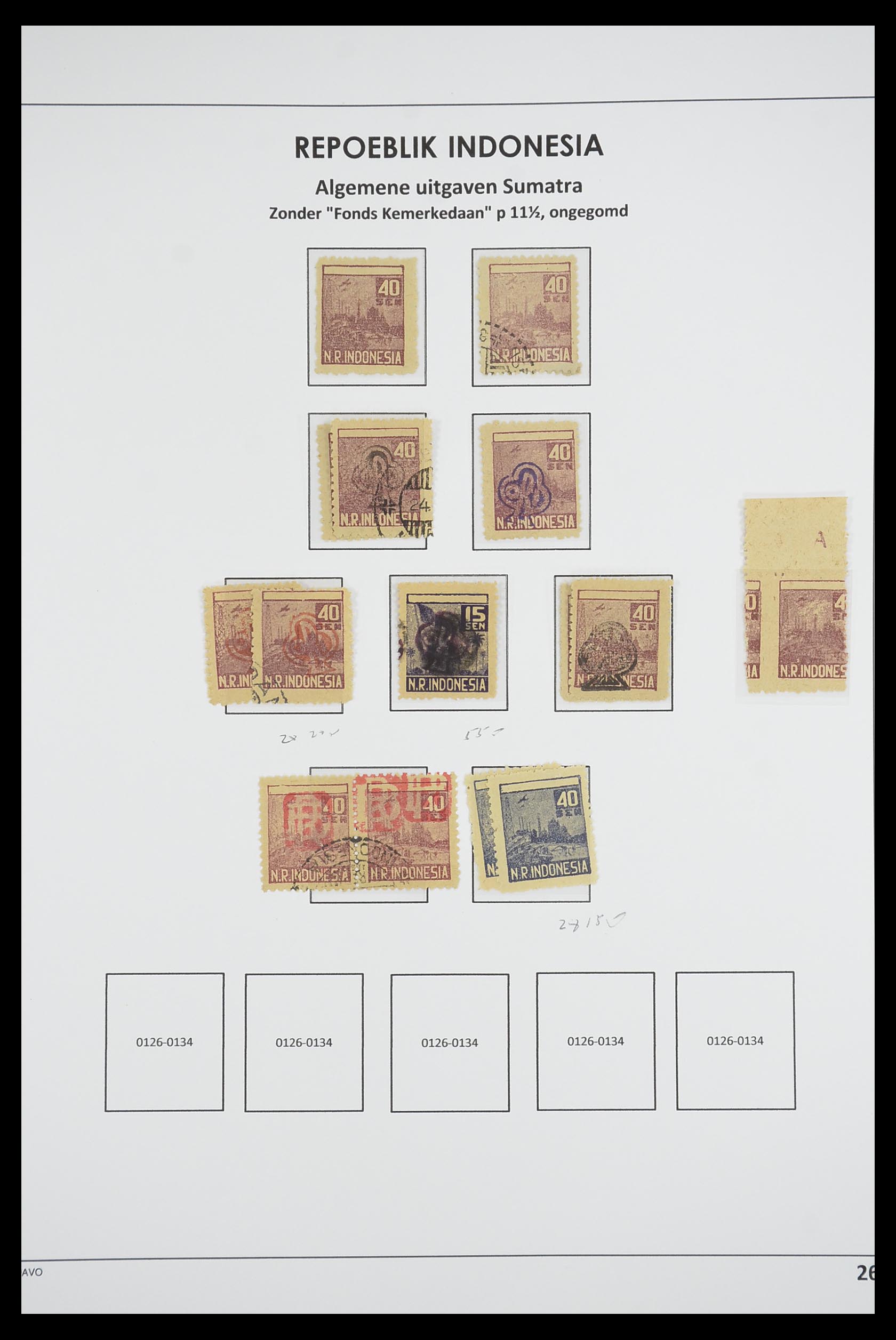 33715 263 - Postzegelverzameling 33715 Nederlands Indië interim 1945-1948.